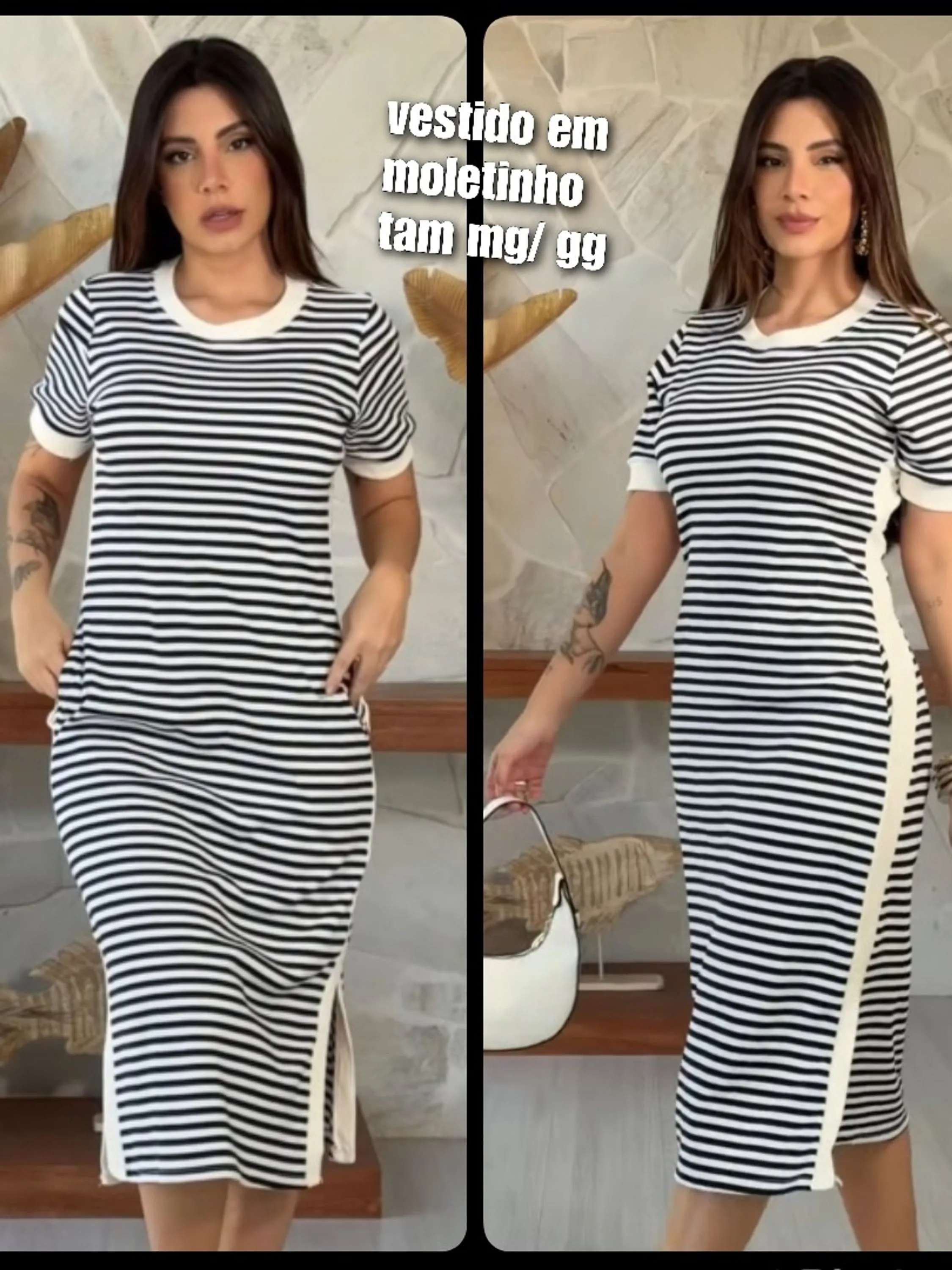 Vestido em moletinho veste MG  e gg
