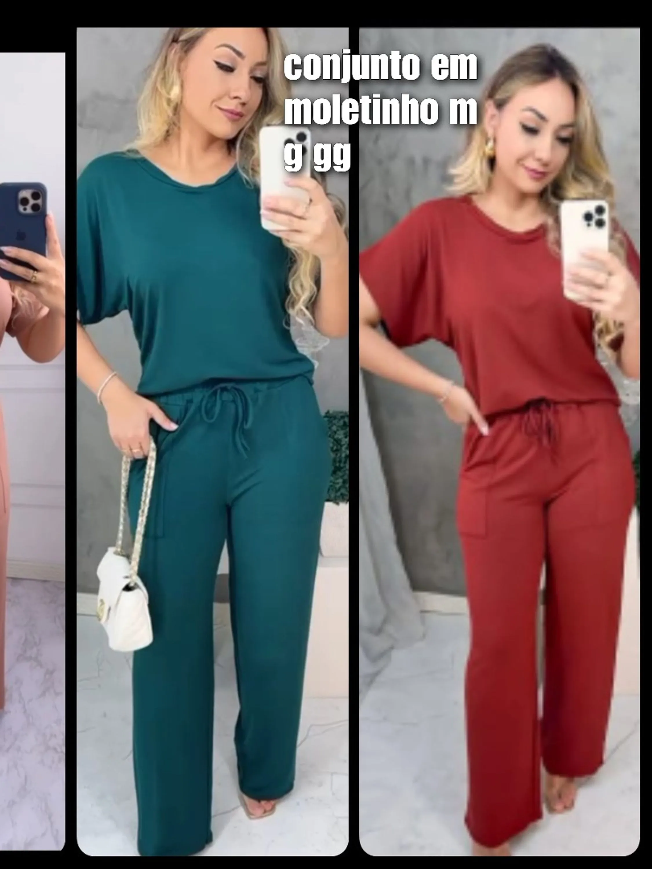 Conjunto em moletinho m g gg