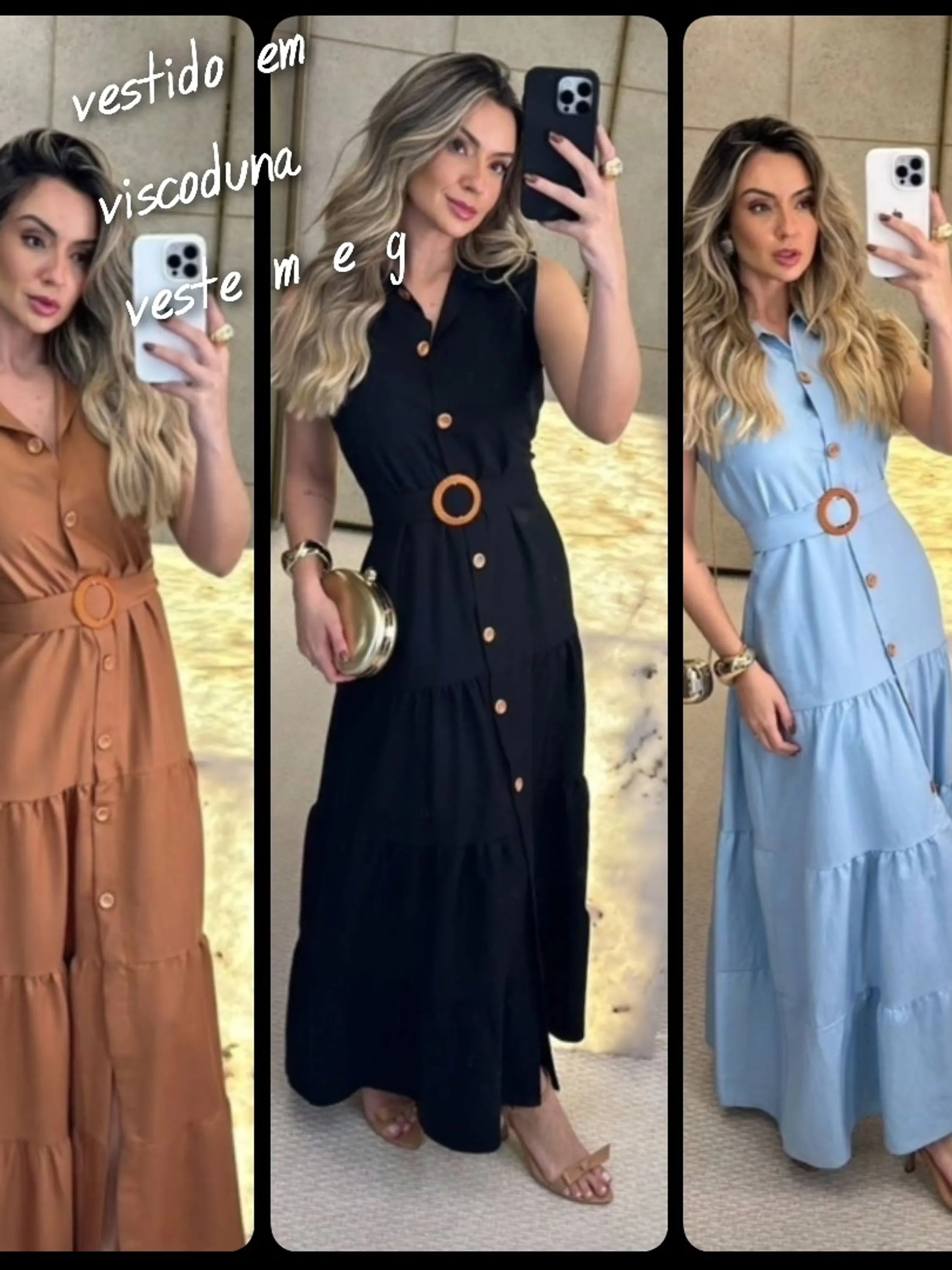 Vestido em tecido marrant veste m e g