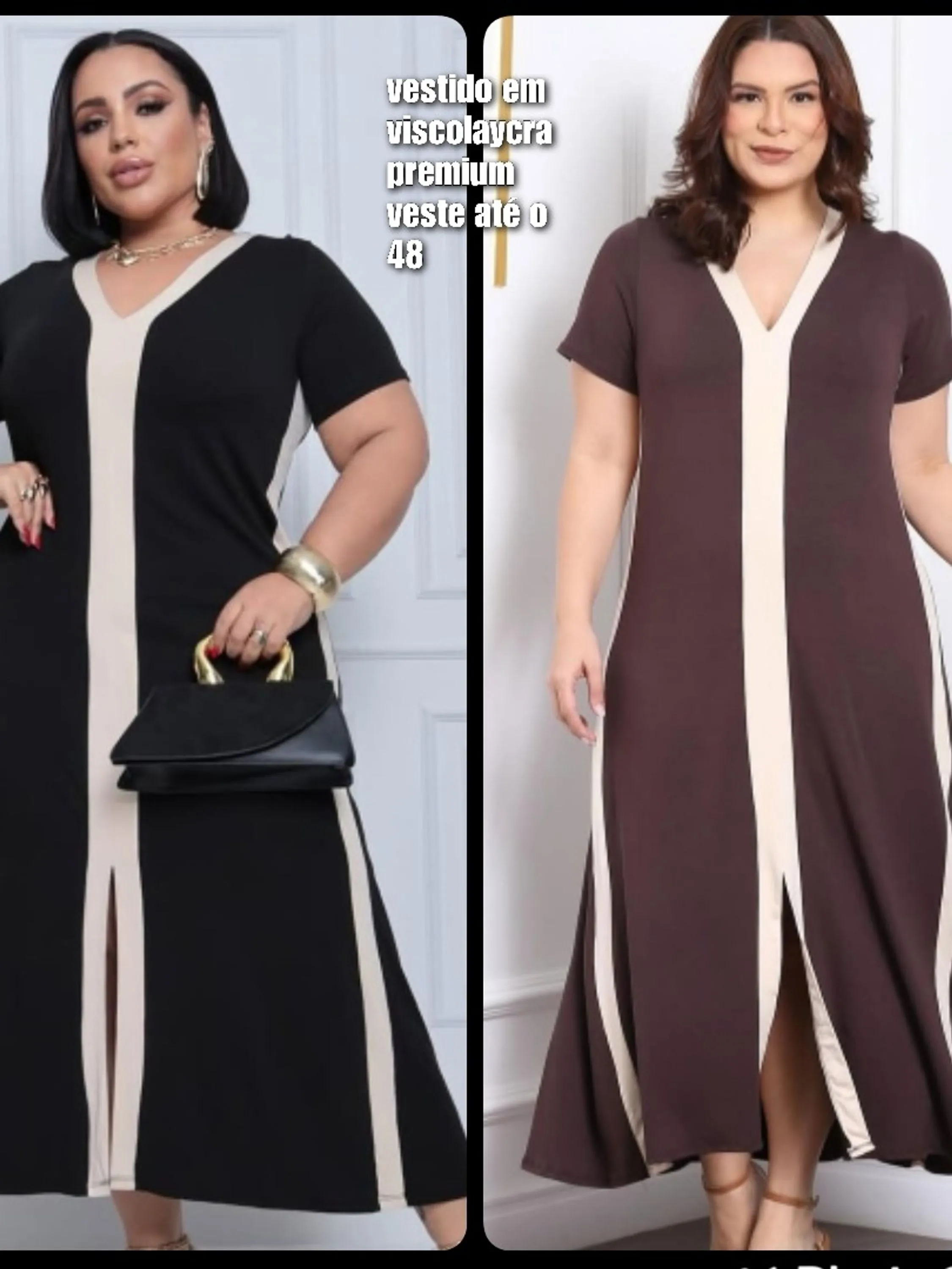 Vestido em viscolaycra premium veste até o 48