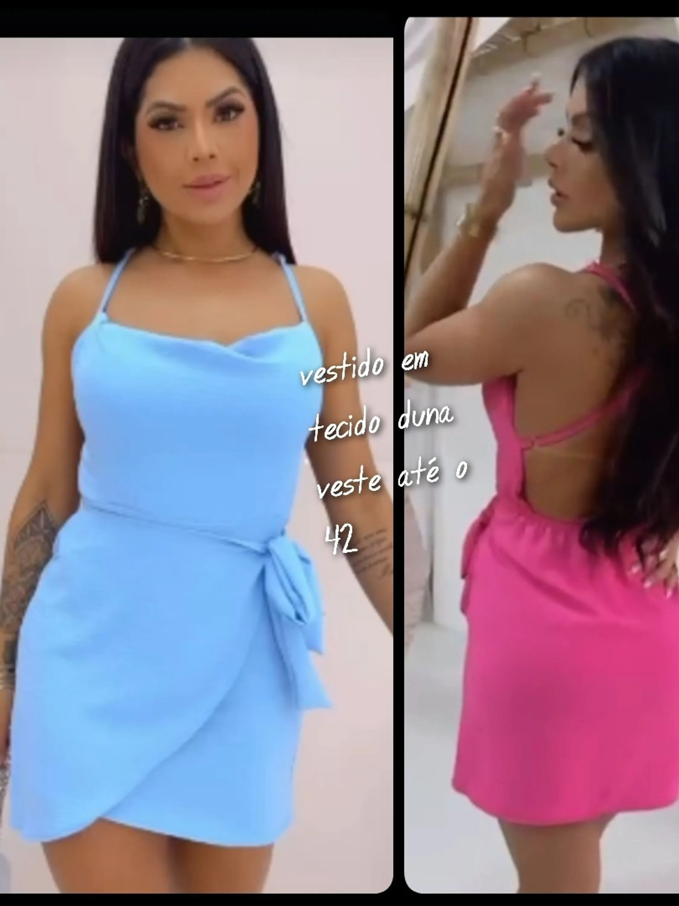 Vestido em tecido duna veste até o g