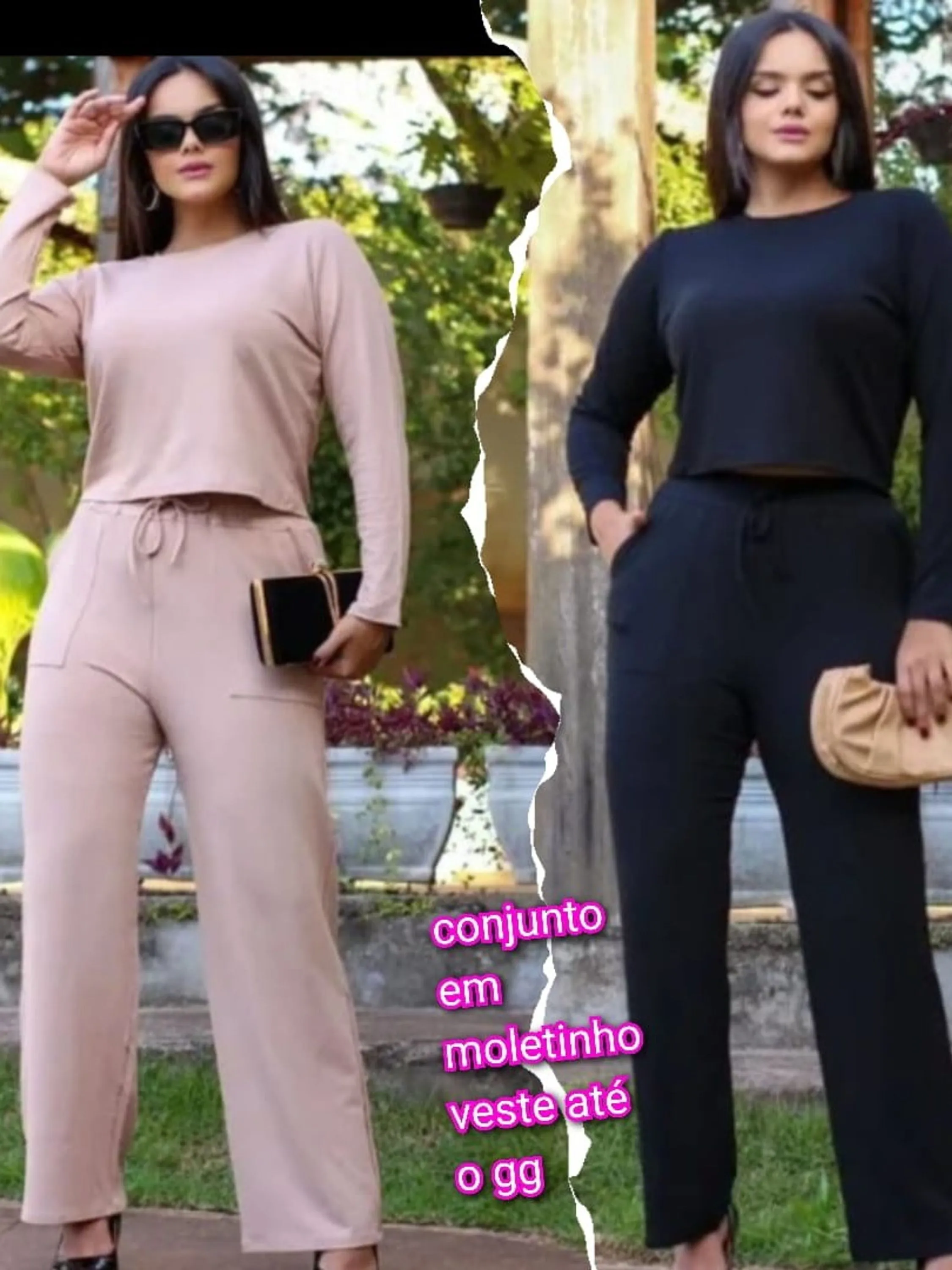 conjunto em moletinho veste até o gg