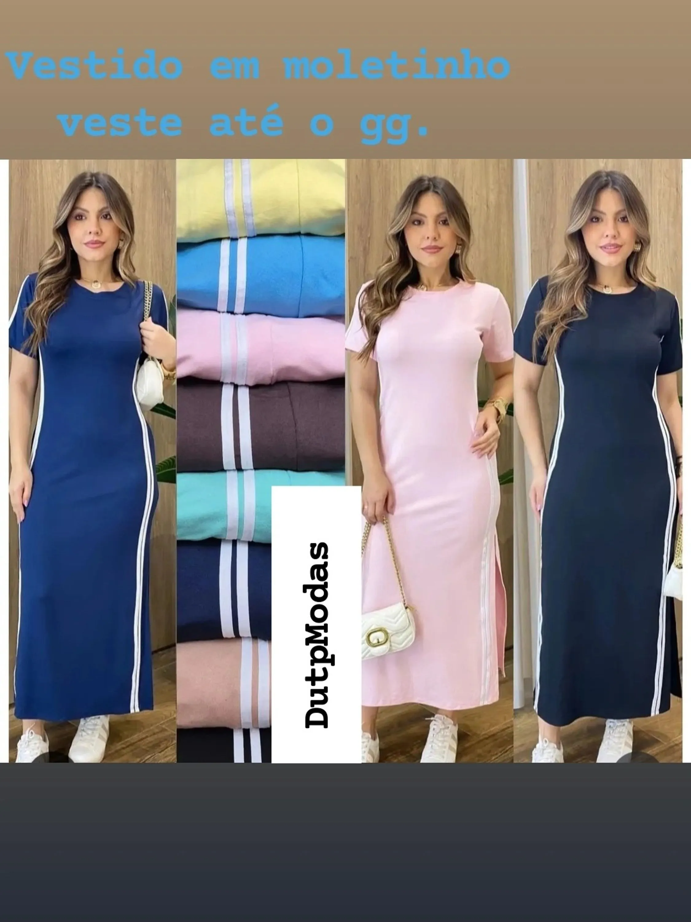 Vestido em moletinho veste até o gg
