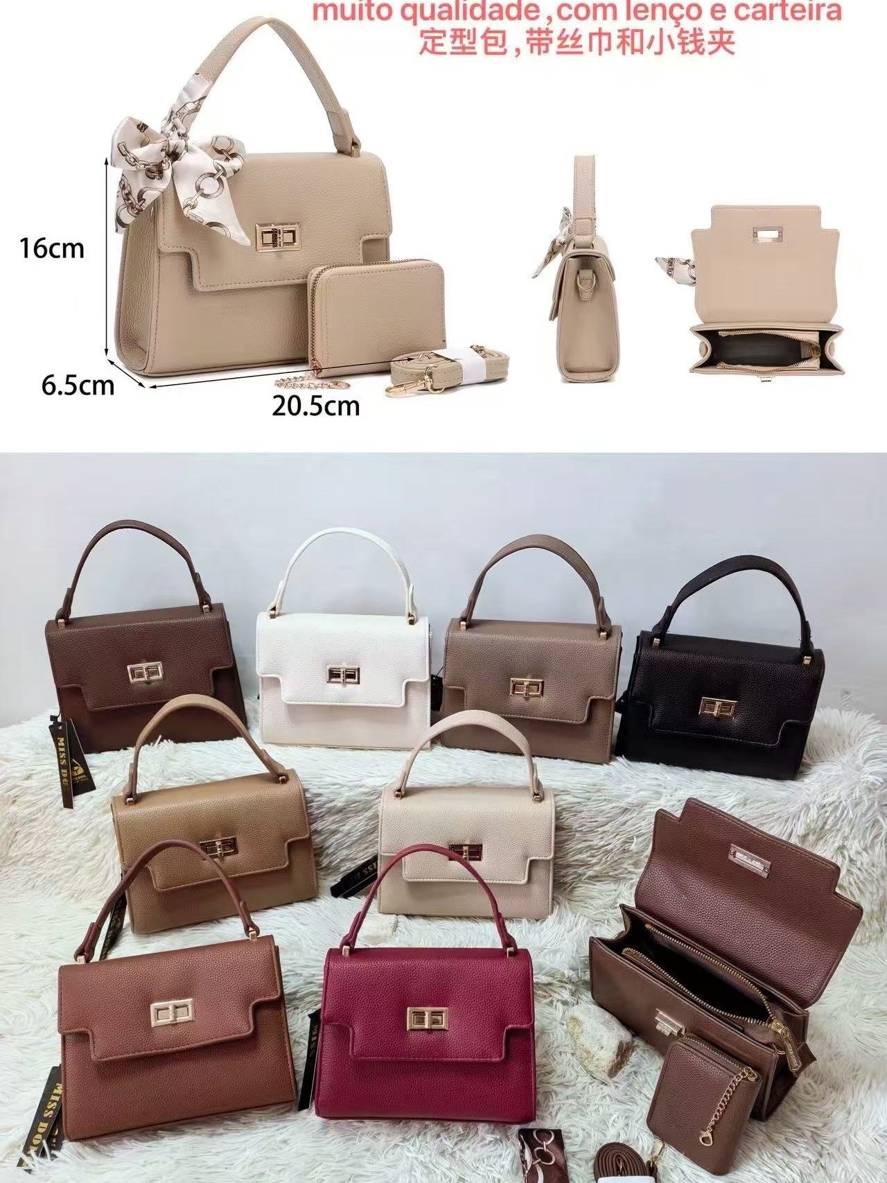 KIT3 Bolsa Pequena Transversal Oscar Bolsas Modas