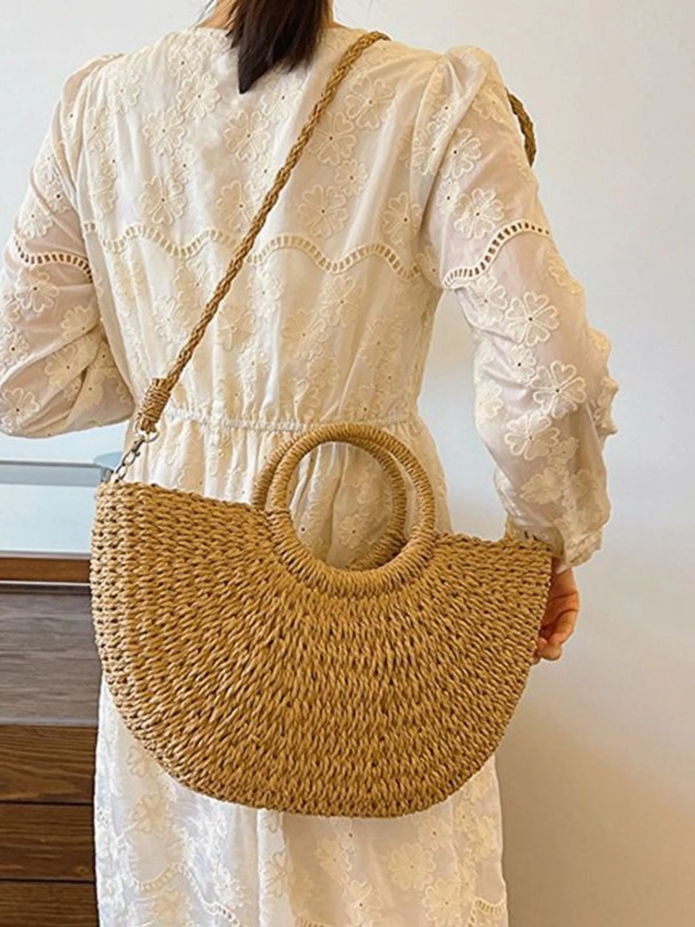 Bolsa palha praia Transversal Femininas Oscar Bolsas Modas