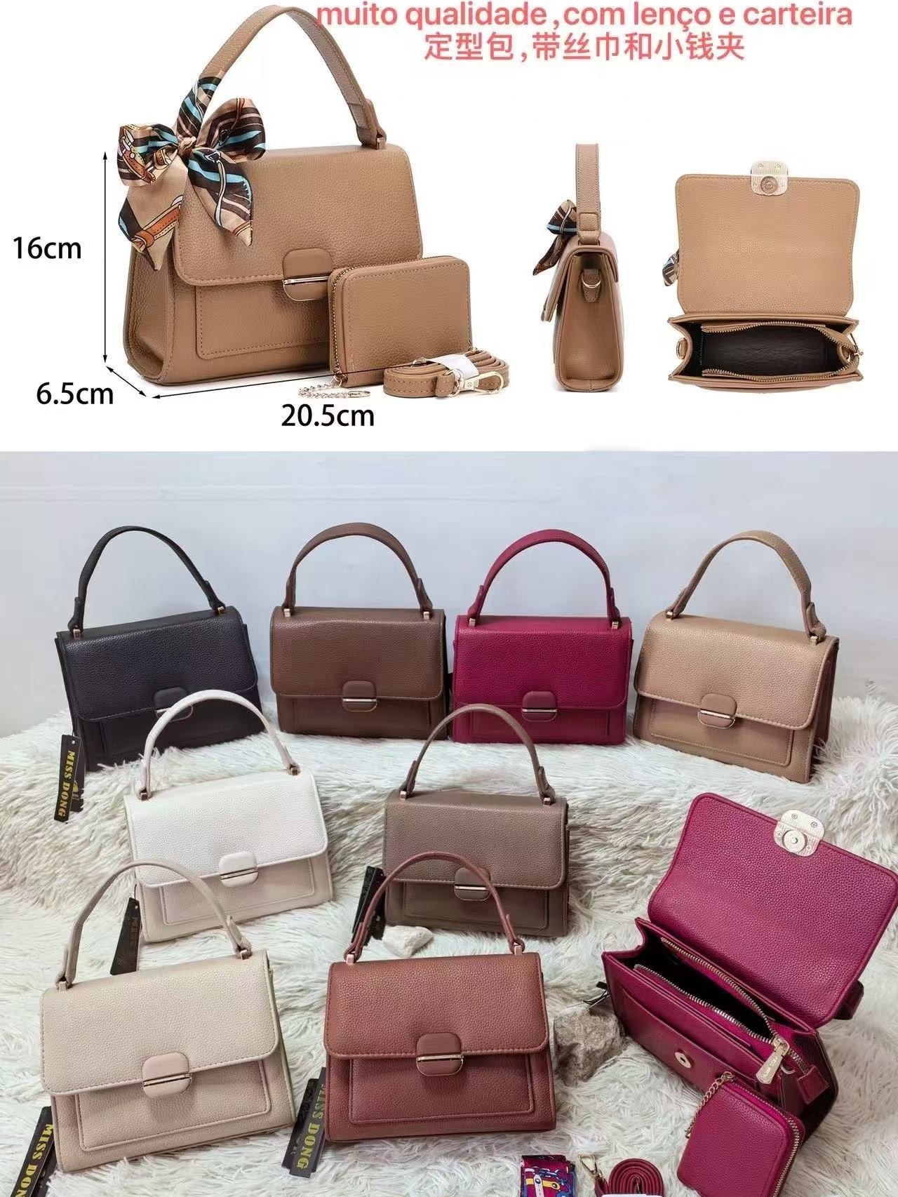 KIT3 Bolsa Pequena Transversal Oscar Bolsas Modas