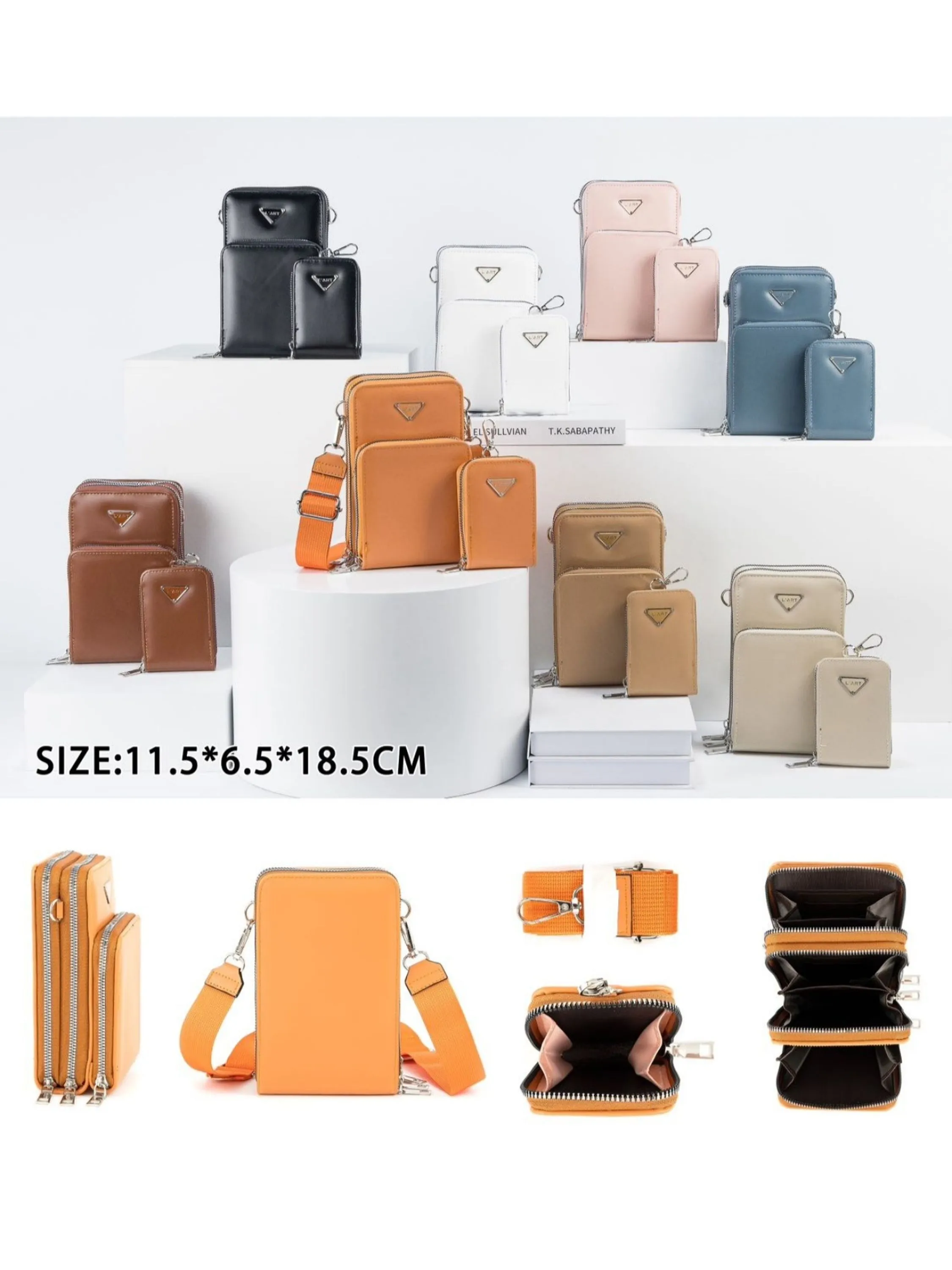 bolsa 3 ziper para celular Cartao Transversal  Oscar Bolsas Modas