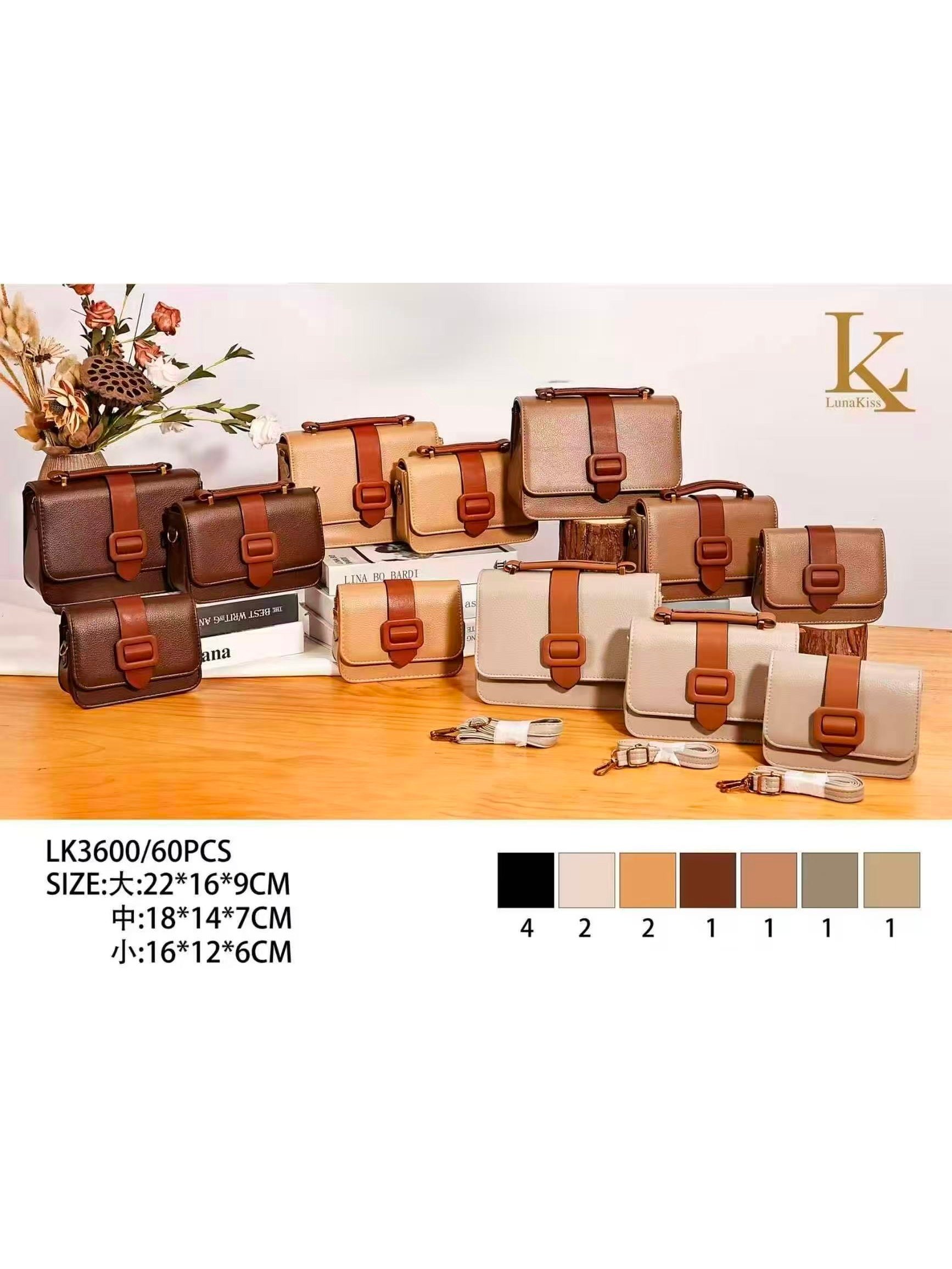 KIT3 Bolsa Pequena Transversal Oscar Bolsas Modas