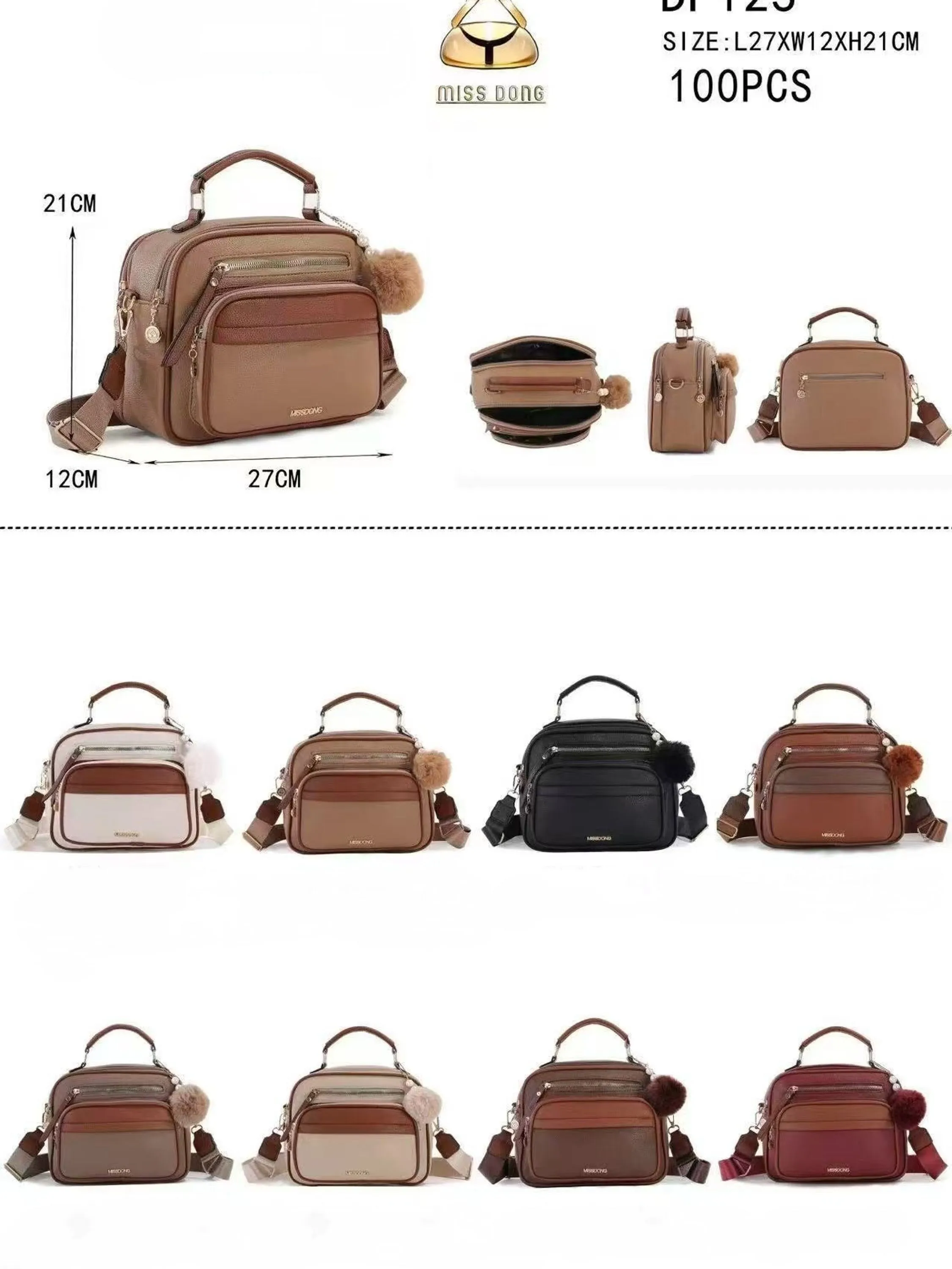 Bolsa Transversal  com pompom Oscar Bolsas Modas