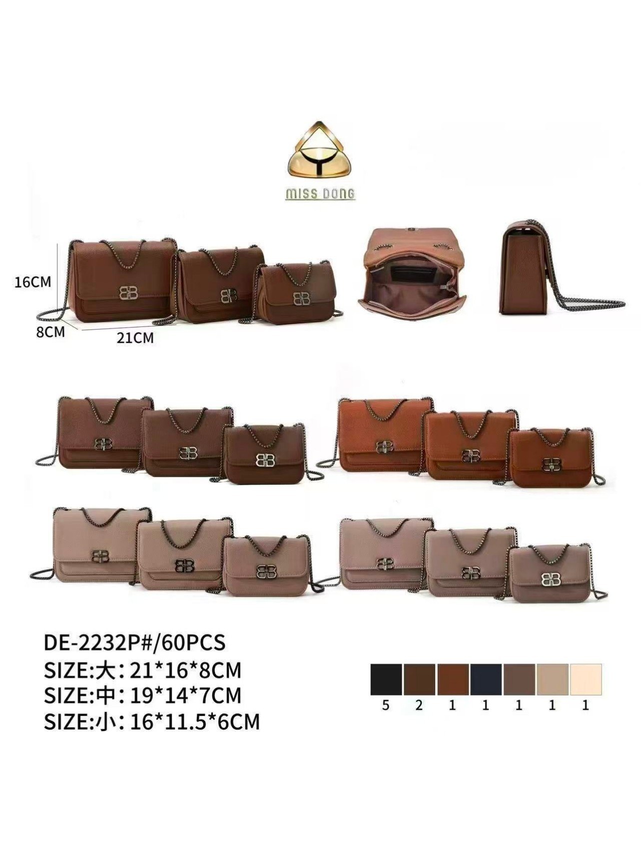 KIT3 Bolsa Pequena Transversal Oscar Bolsas Modas