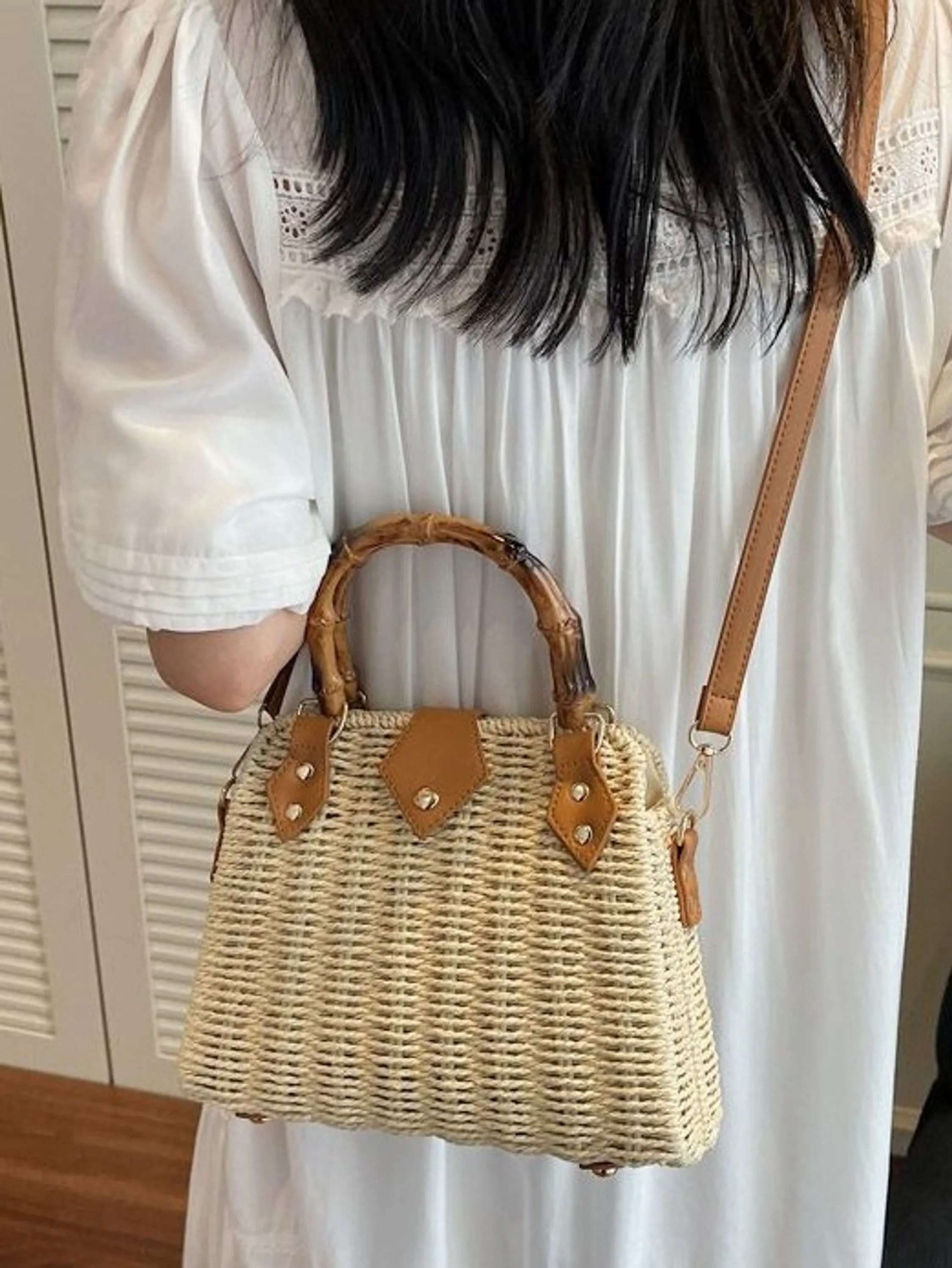 Bolsa palha praia Transversal Femininas Oscar Bolsas Modas