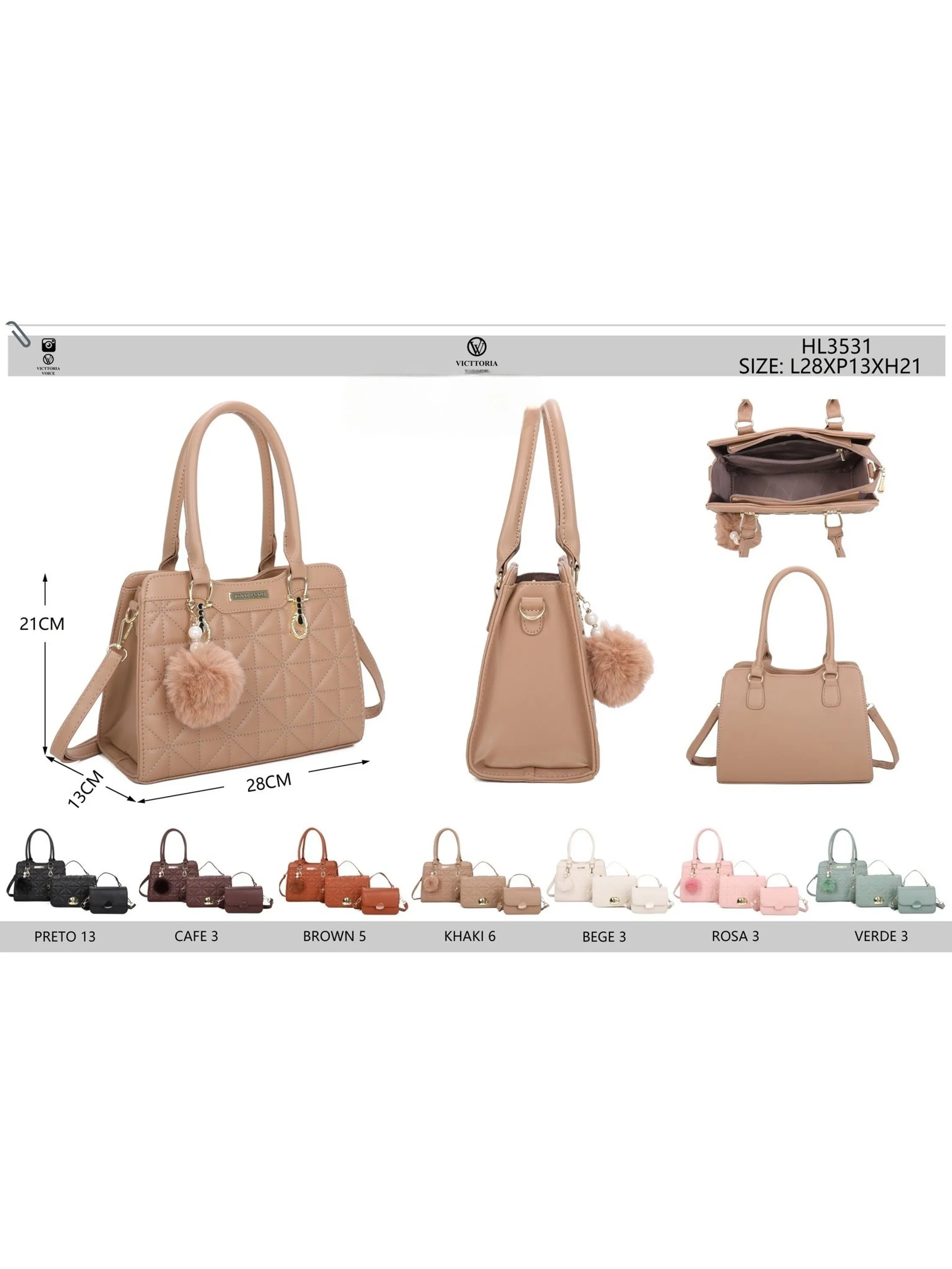 Bolsa KIT3 grande com pequena  Femininas Oscar Bolsas Modas