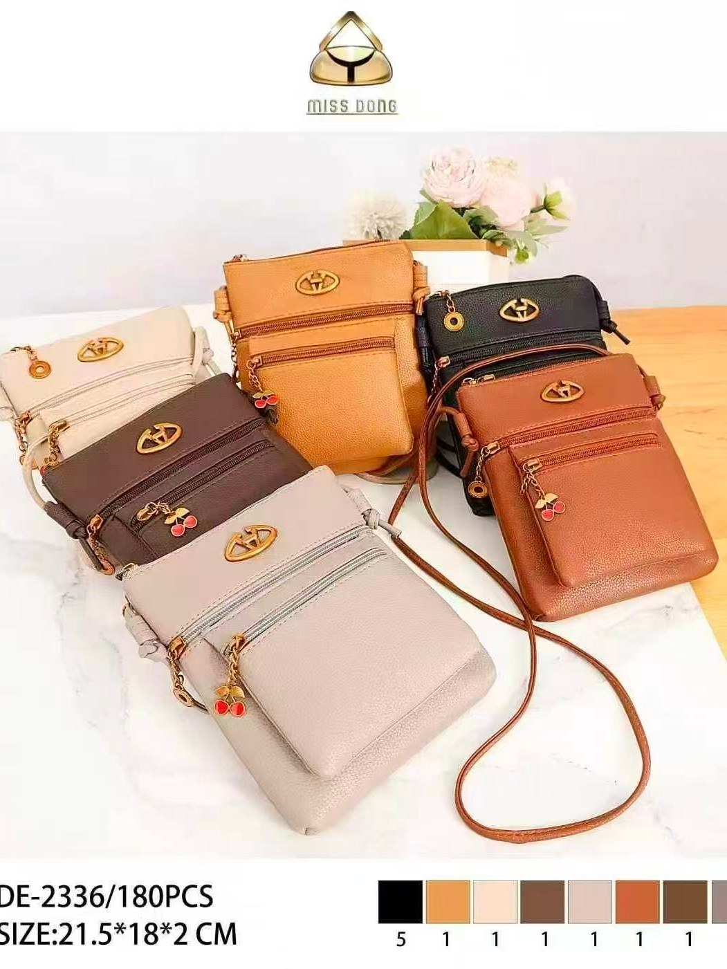 Bolsa KIT5 cores pequena Transversal Femininas Oscar Bolsa