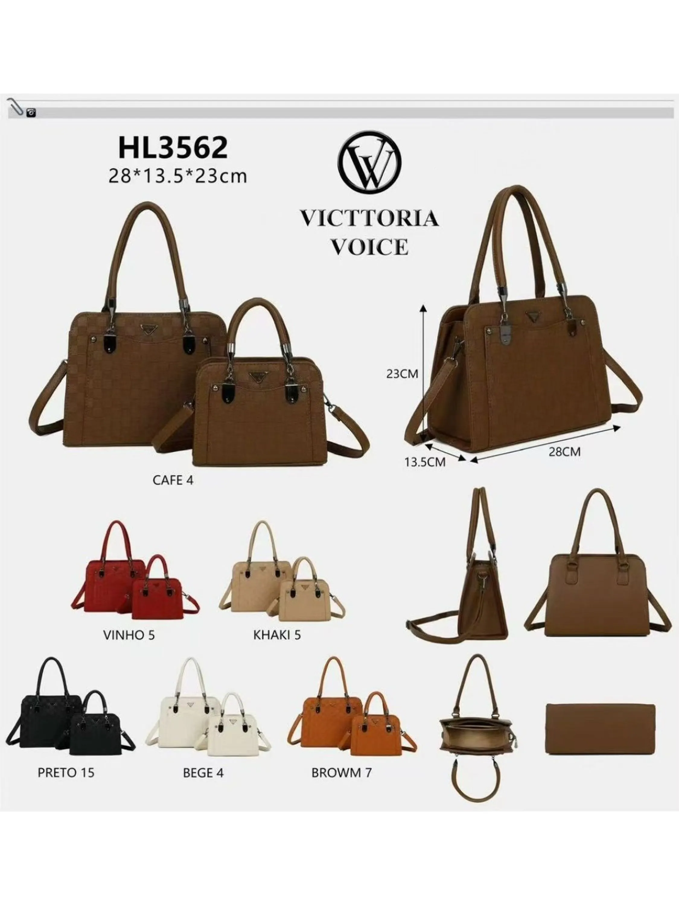 Bolsa KIT2 grande com pequena  Femininas Oscar Bolsas Modas