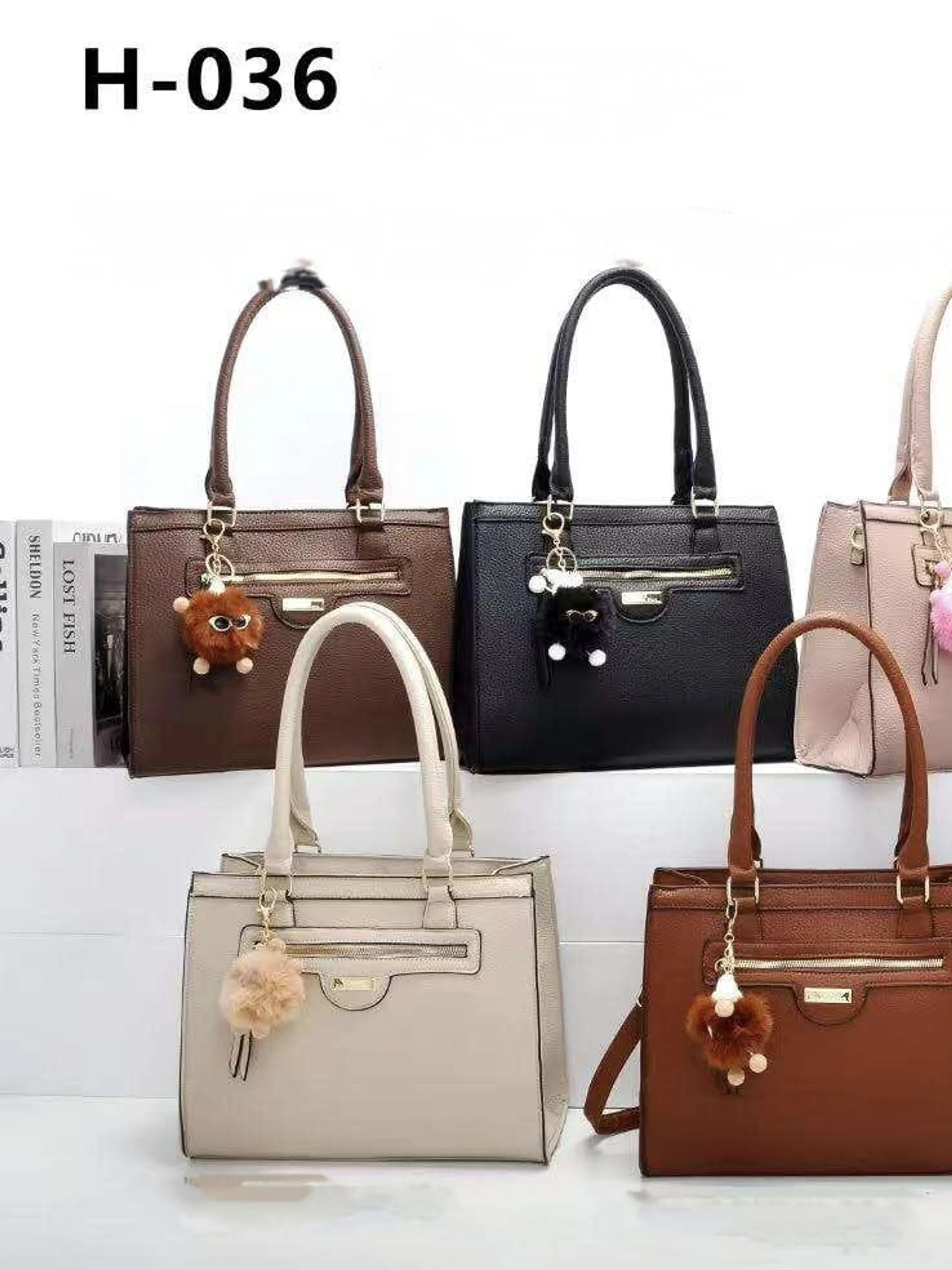Bolsa Feminina grande espaçosa com chaveiro H036#