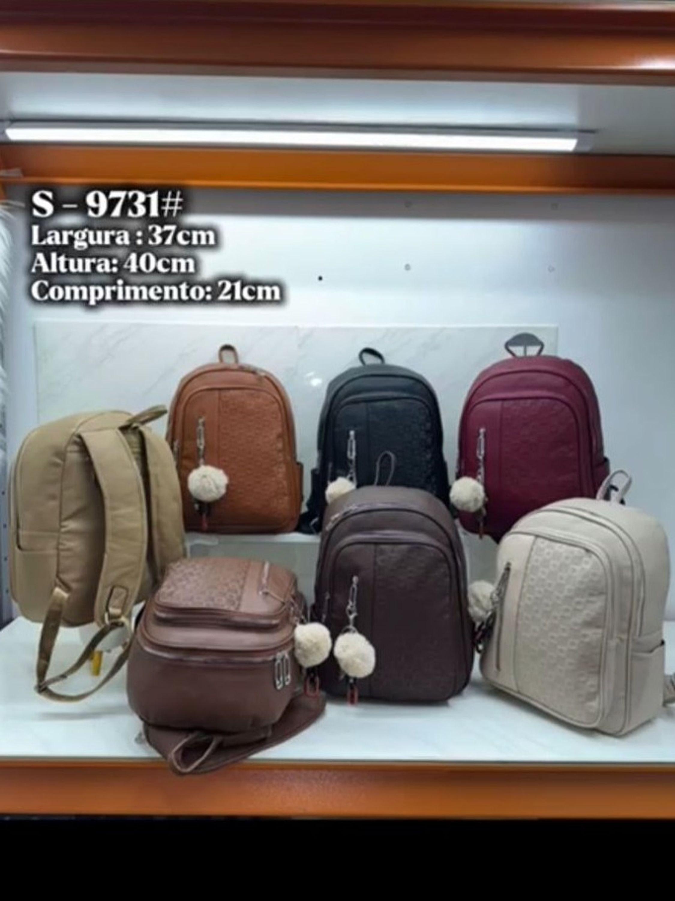 Bolsa feminina universitaria de couro S-9731#