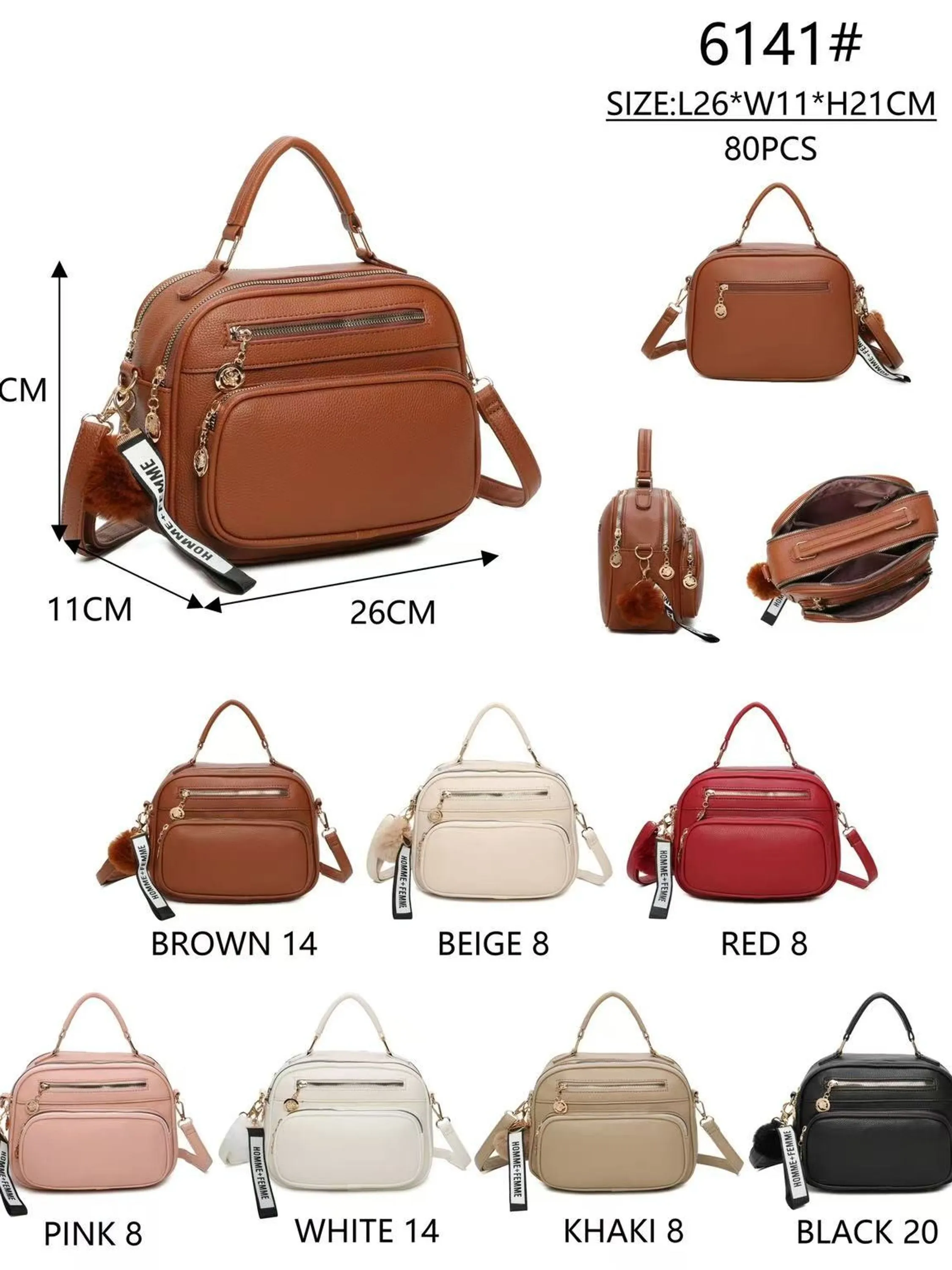 Bolsa feminina transversal casual quadrada bau 6141#