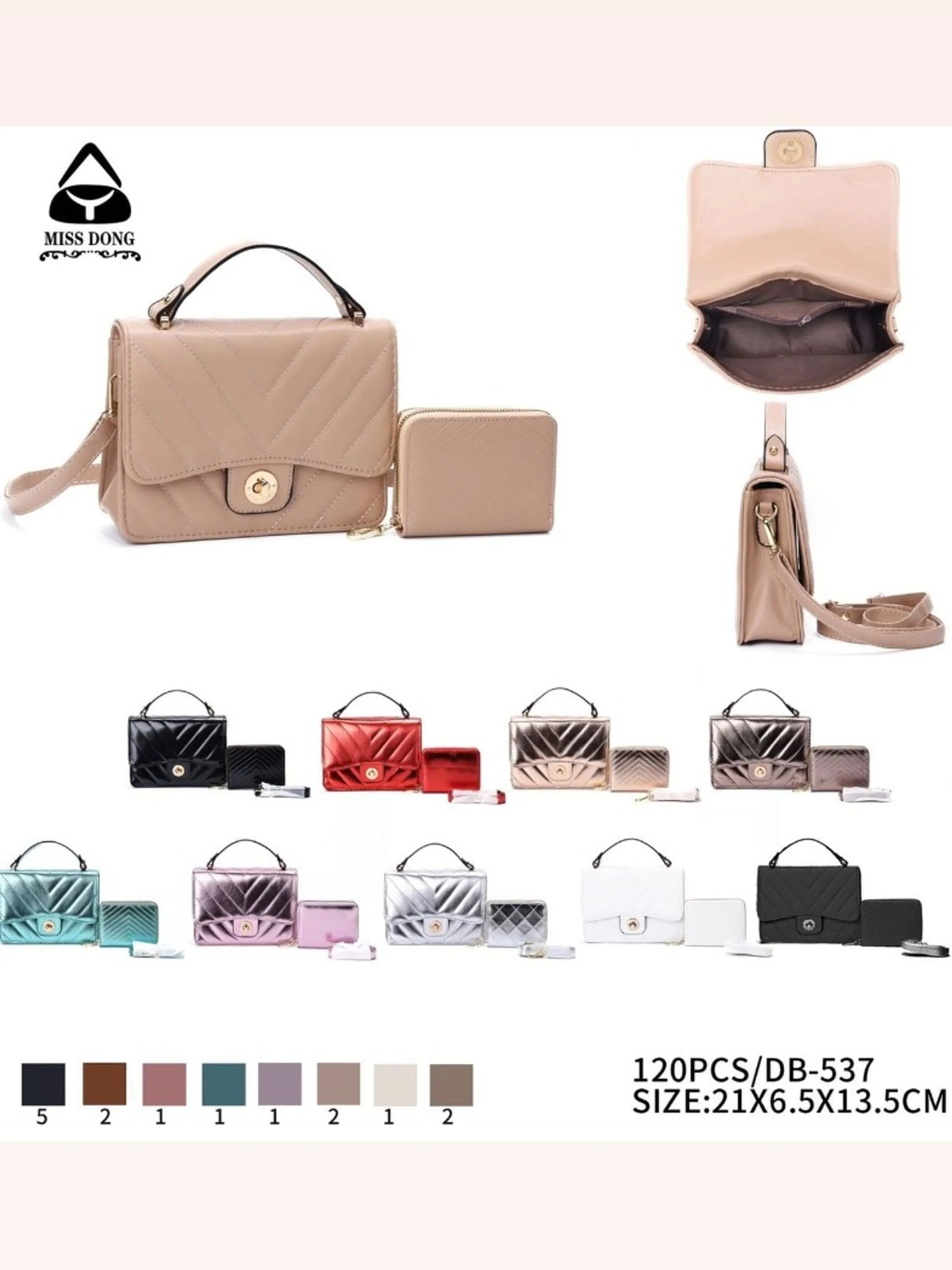 bolsa feminina com carteira kit 537#