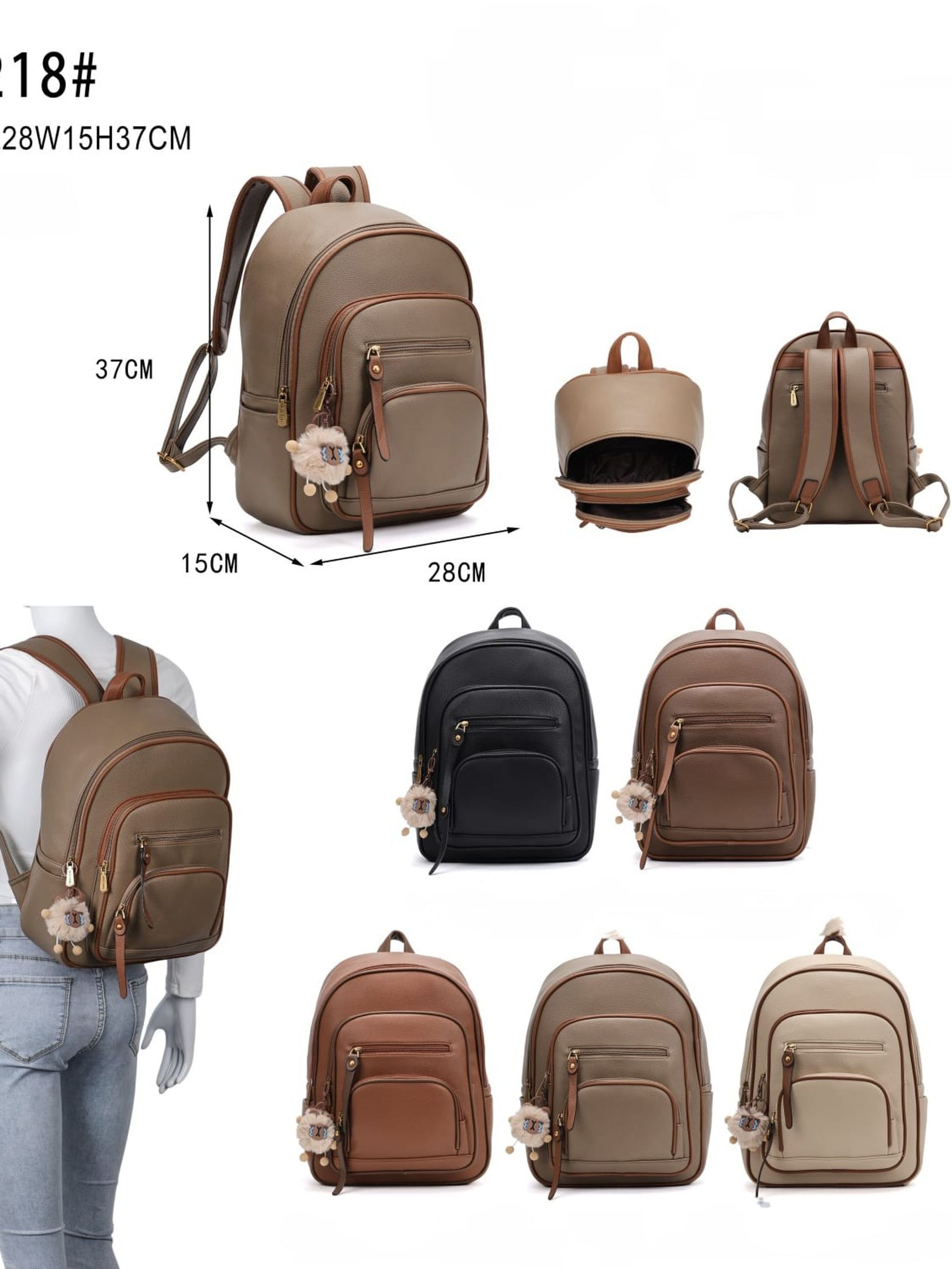 Bolsa femina de couro com chaveiro DF218#