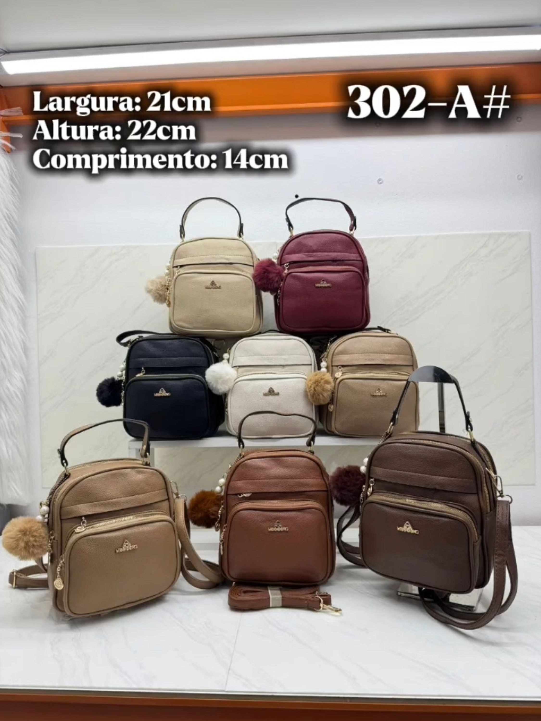 Bolsa feminina transversal media quadrada 302-A#