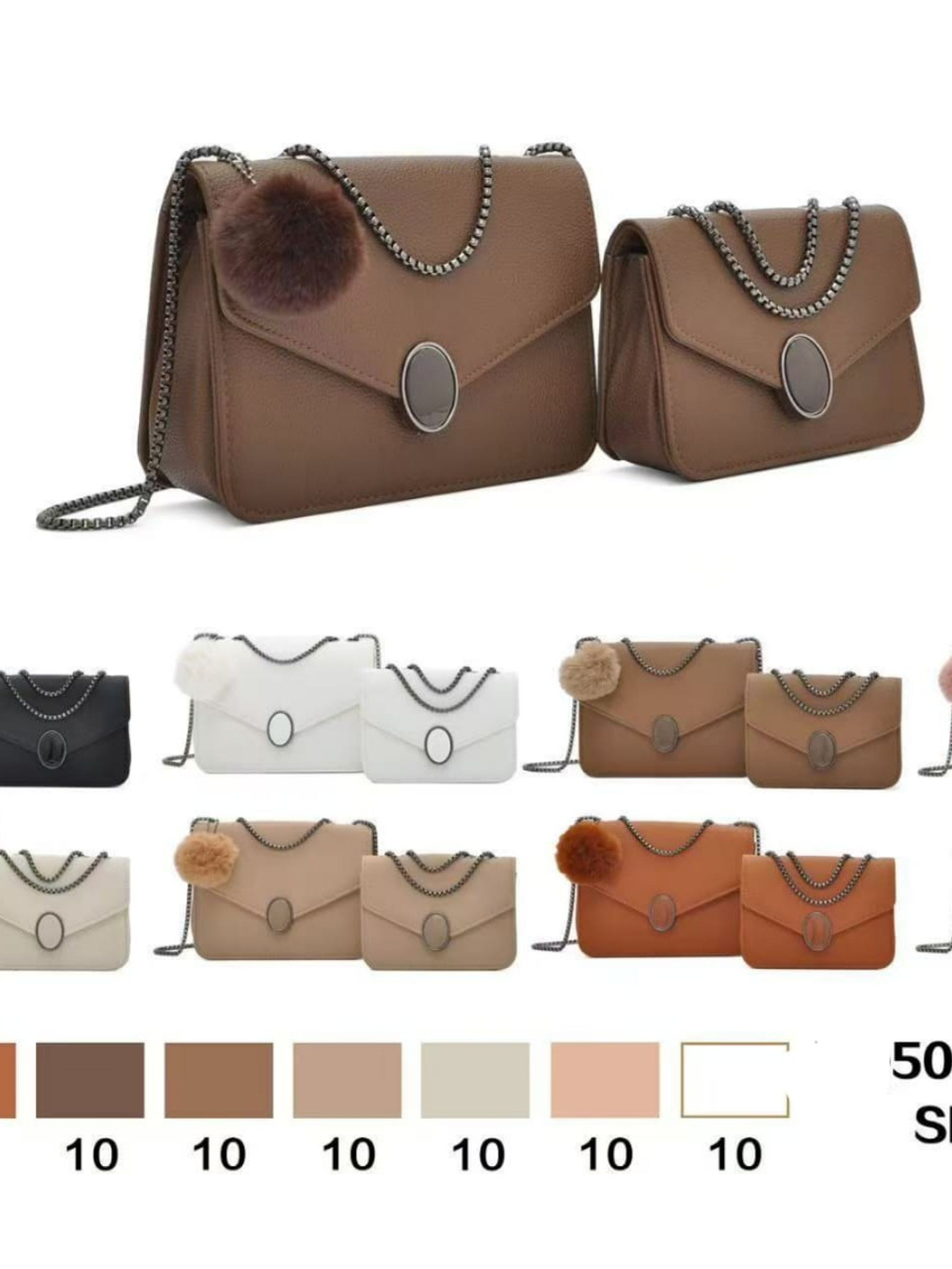KIT Bolsas feminina 2 peça Chaveiro e Alça de corrente 5078#