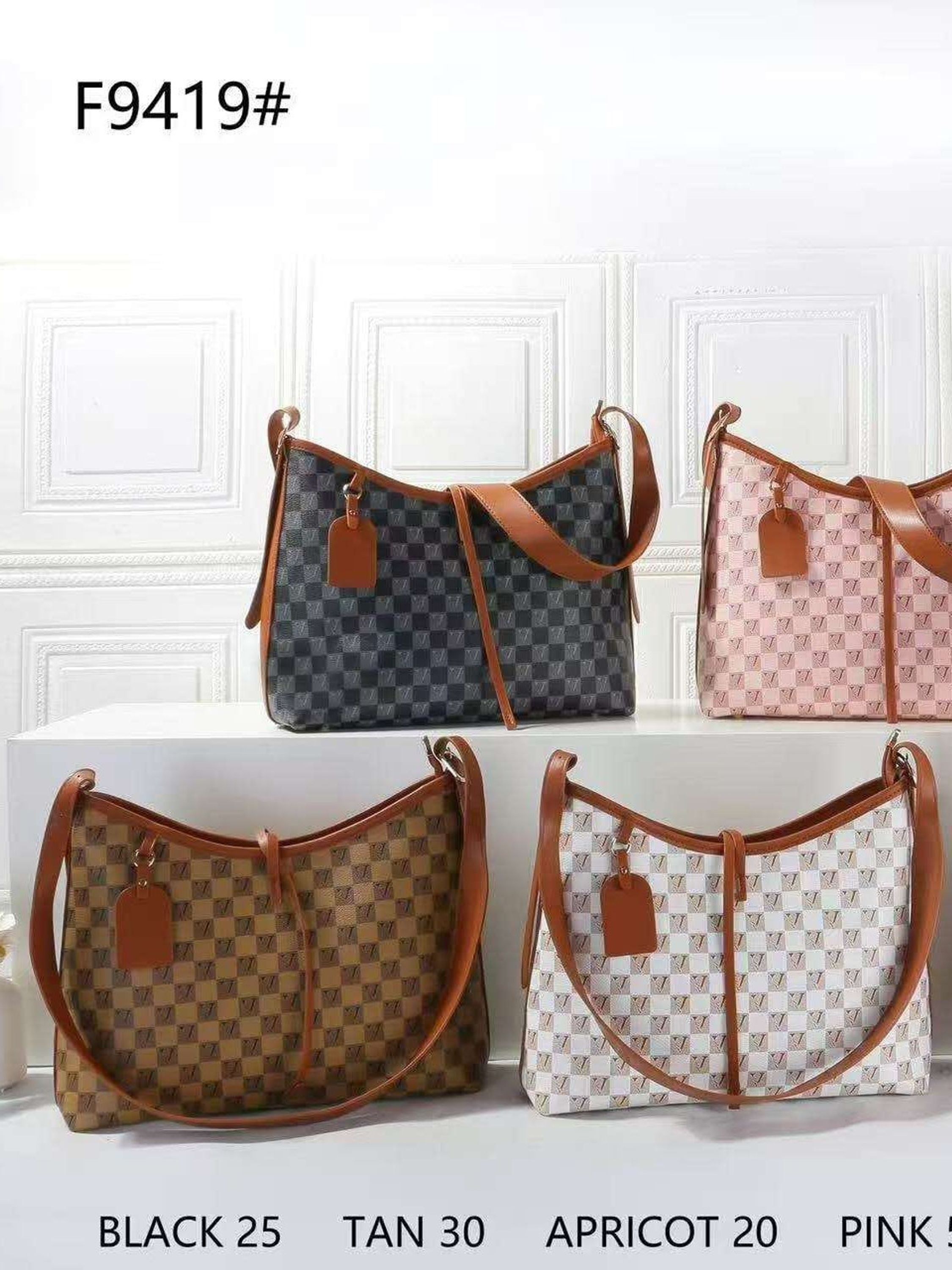 Bolsa Feminina elegante ombro detalhes quadriculados 9419#
