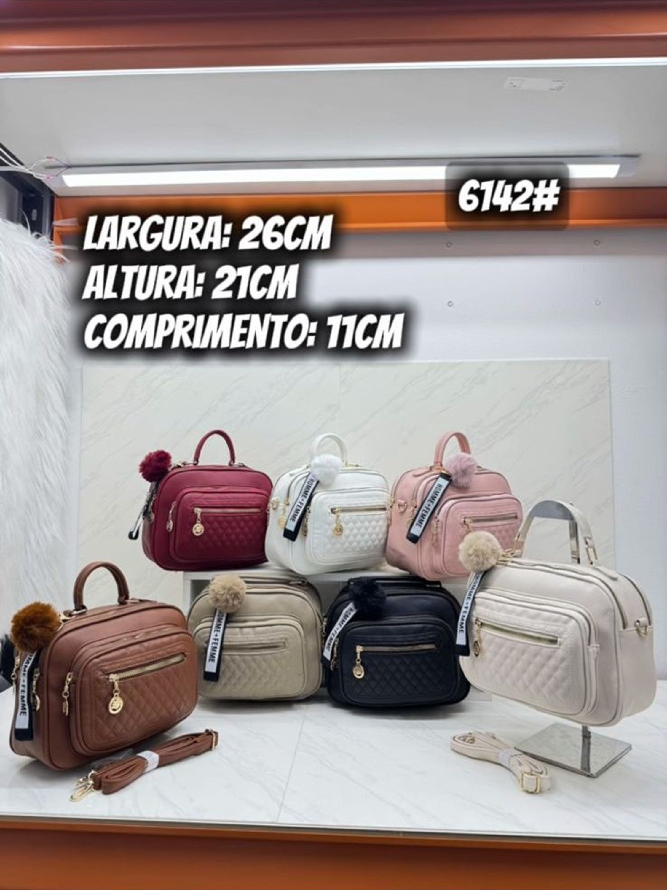 Bolsa feminina transversal media espaçosa 6142#