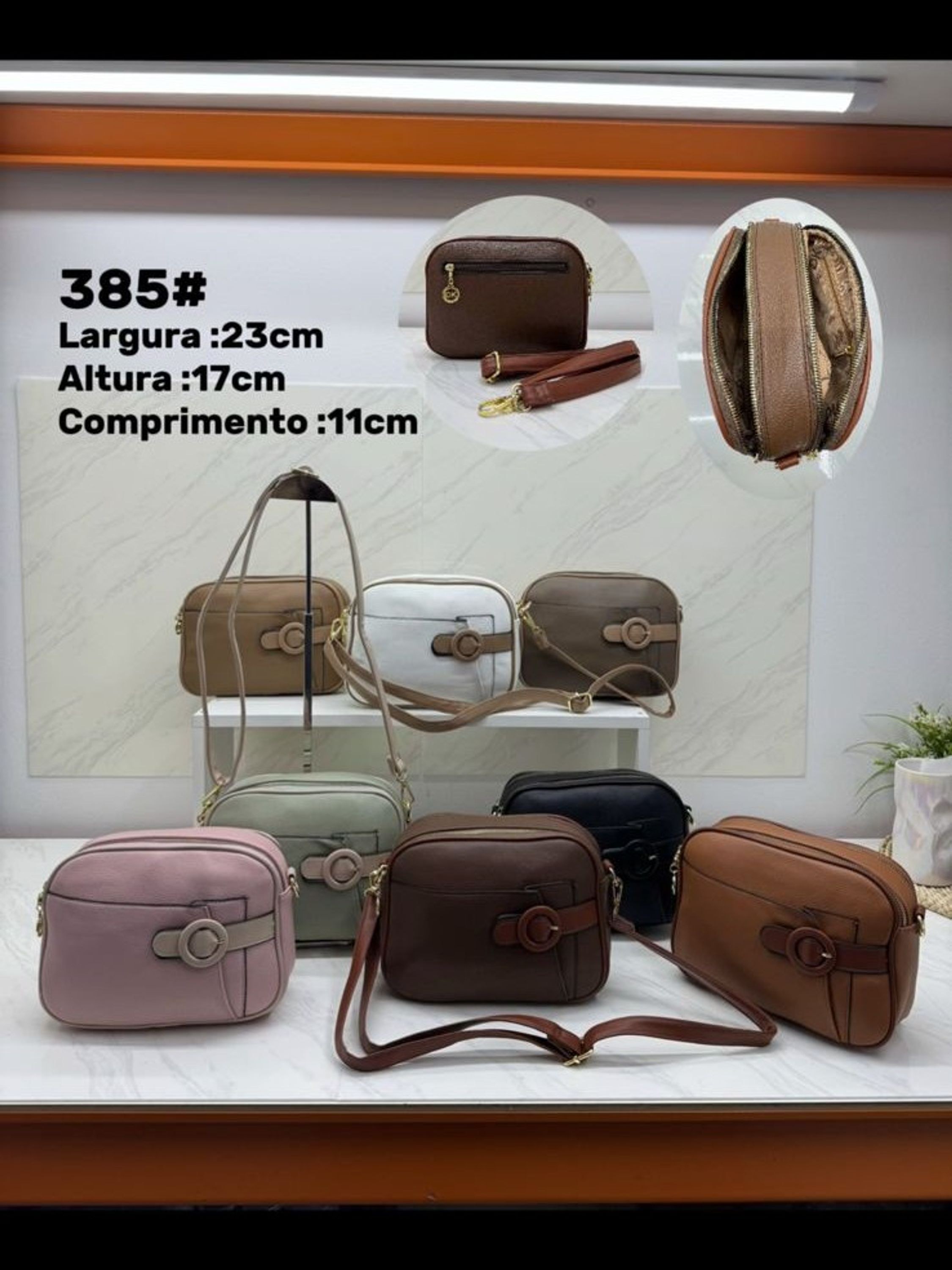 Bolsa FEM transversal de ombro com 2 divisorias Ziper 385#