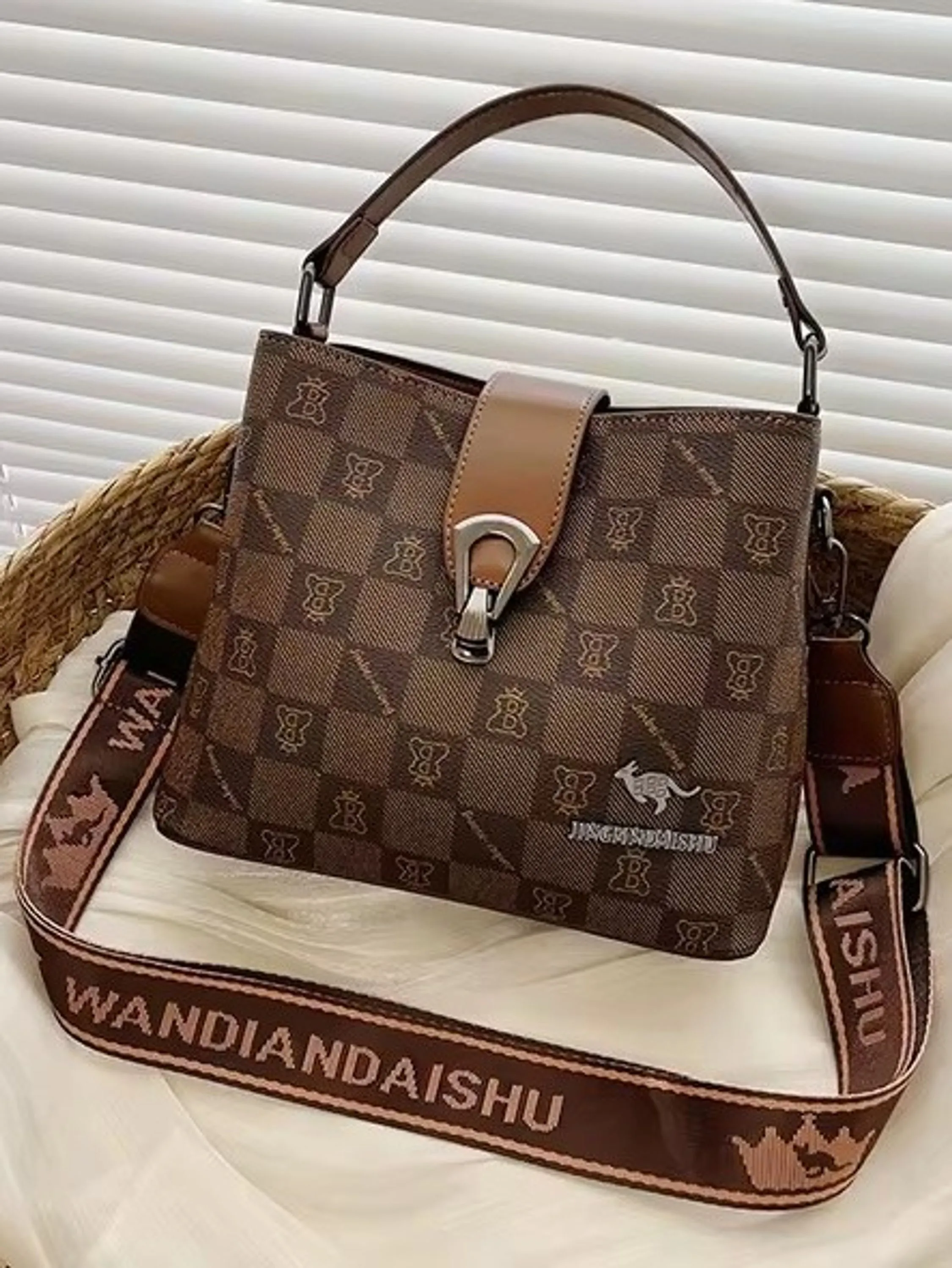 Bolsa Boston Retro feminina transversal 8291#