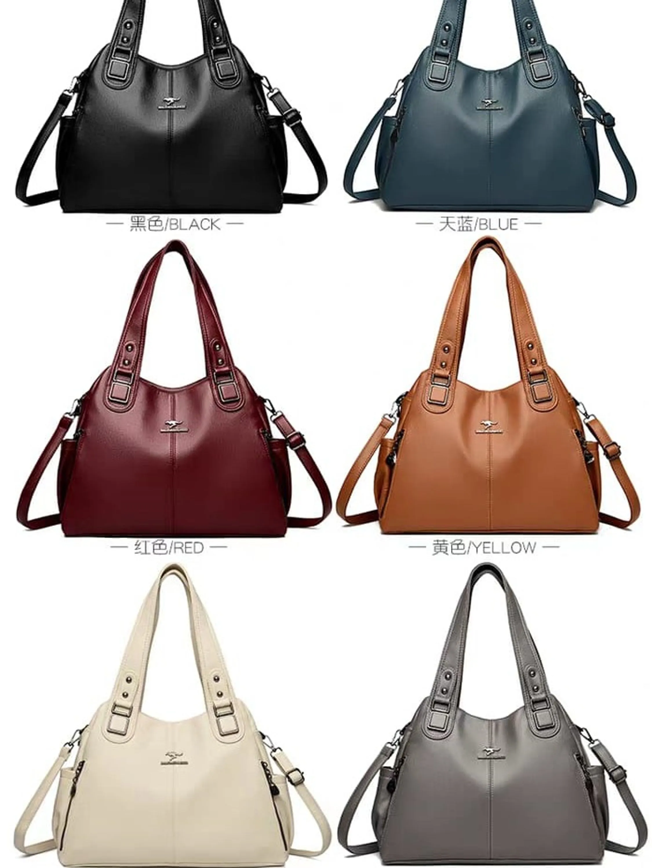 Bolsa Feminina Ombro e grande de couro- 1537/9837#