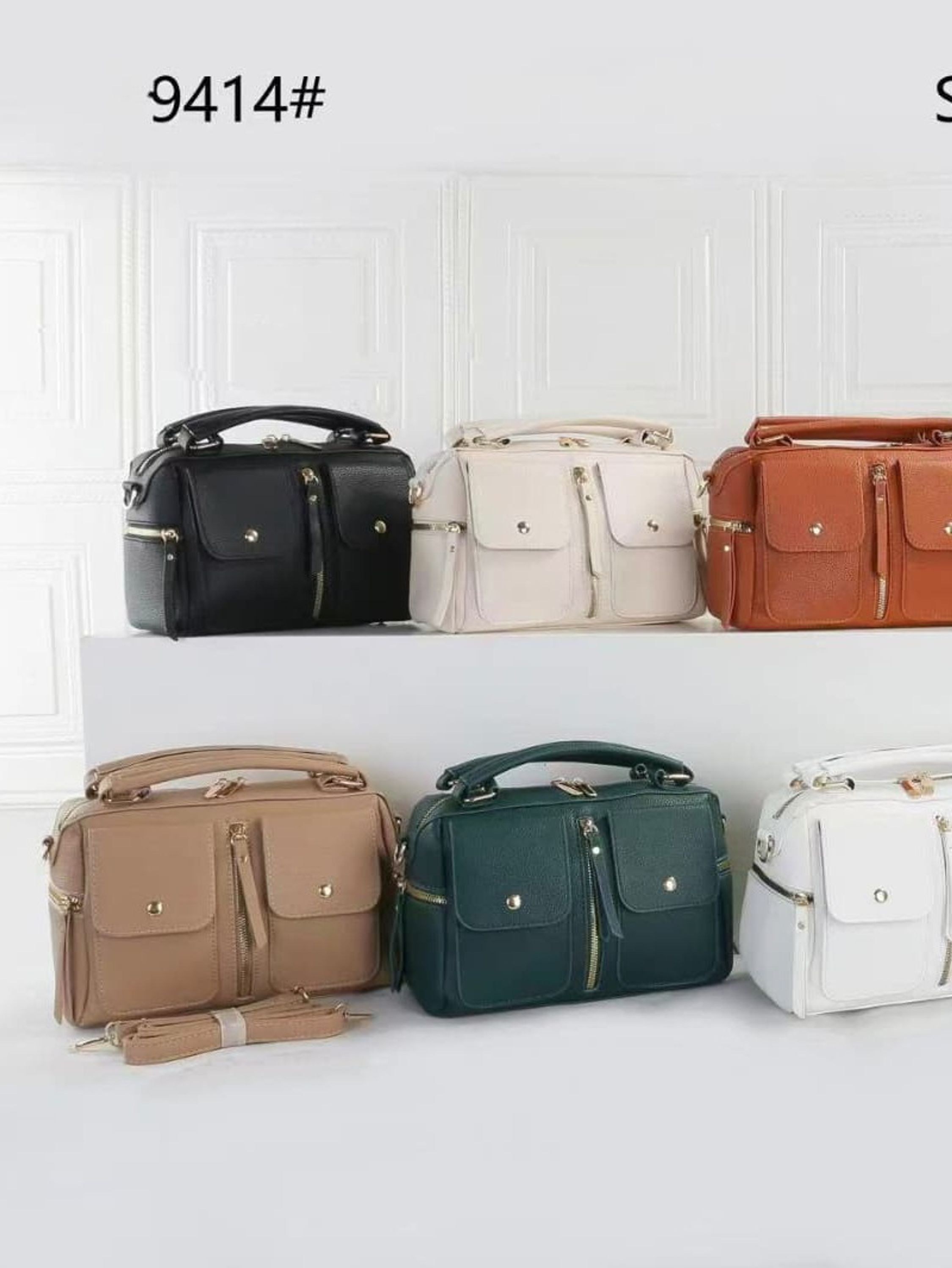 Bolsa feminina média clássica variados bolsos 9414#