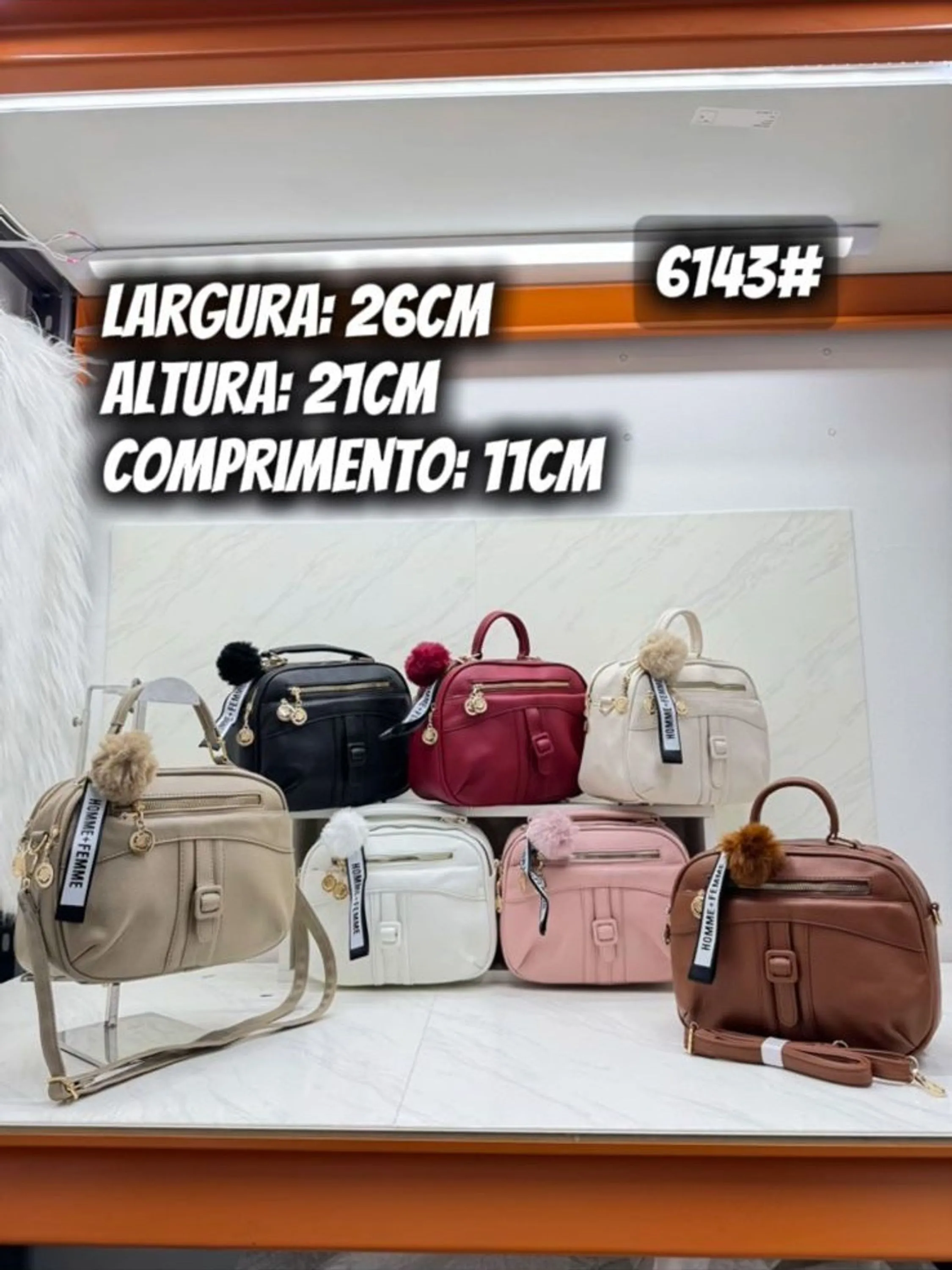 Bolsa feminina Bau Transversal Mao e ombro 6143#