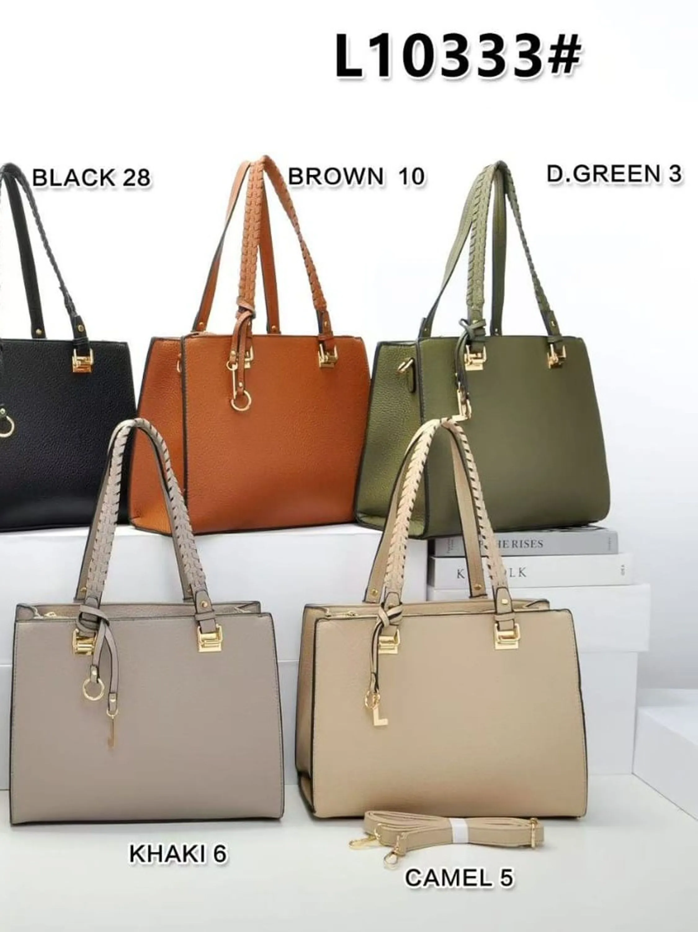 Bolsa Feminina Grande ombro e transversal couro liso 10333#