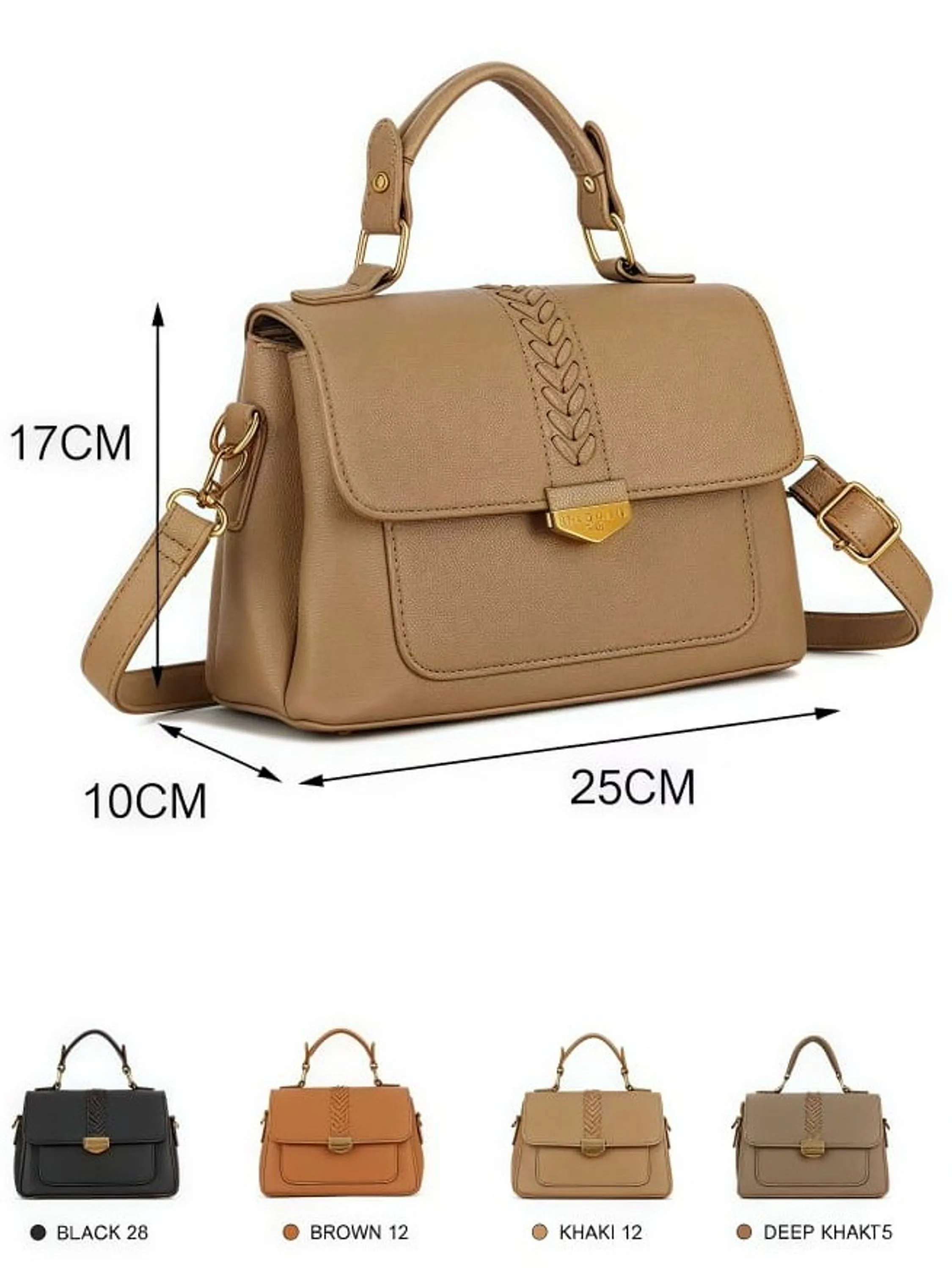Bolsa Feminina Tiracolo e transversal 3 Divisões 6143#