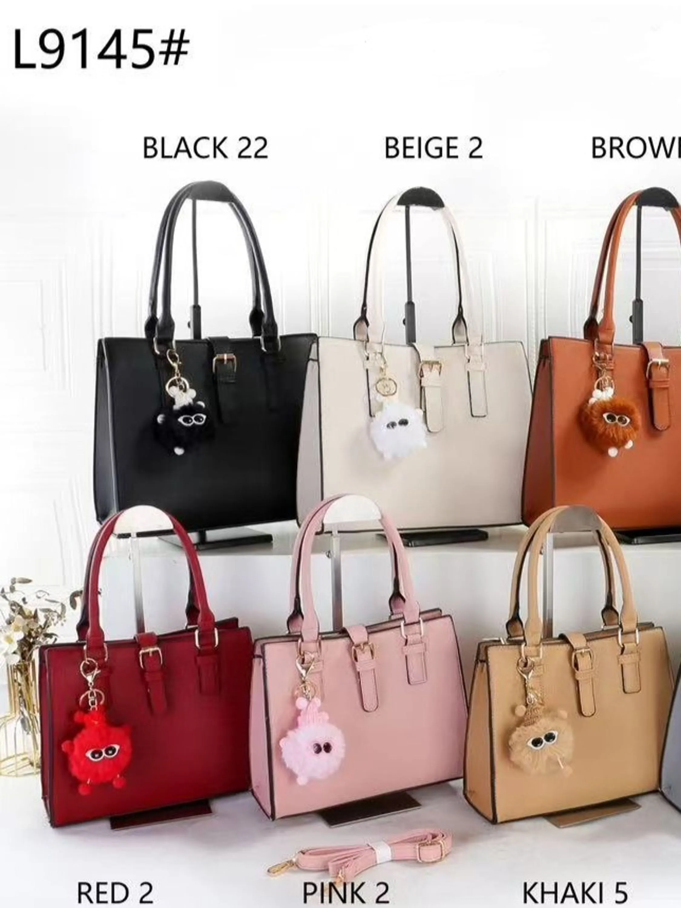 Kit bolsa Grande feminina com chaveiro 9145#