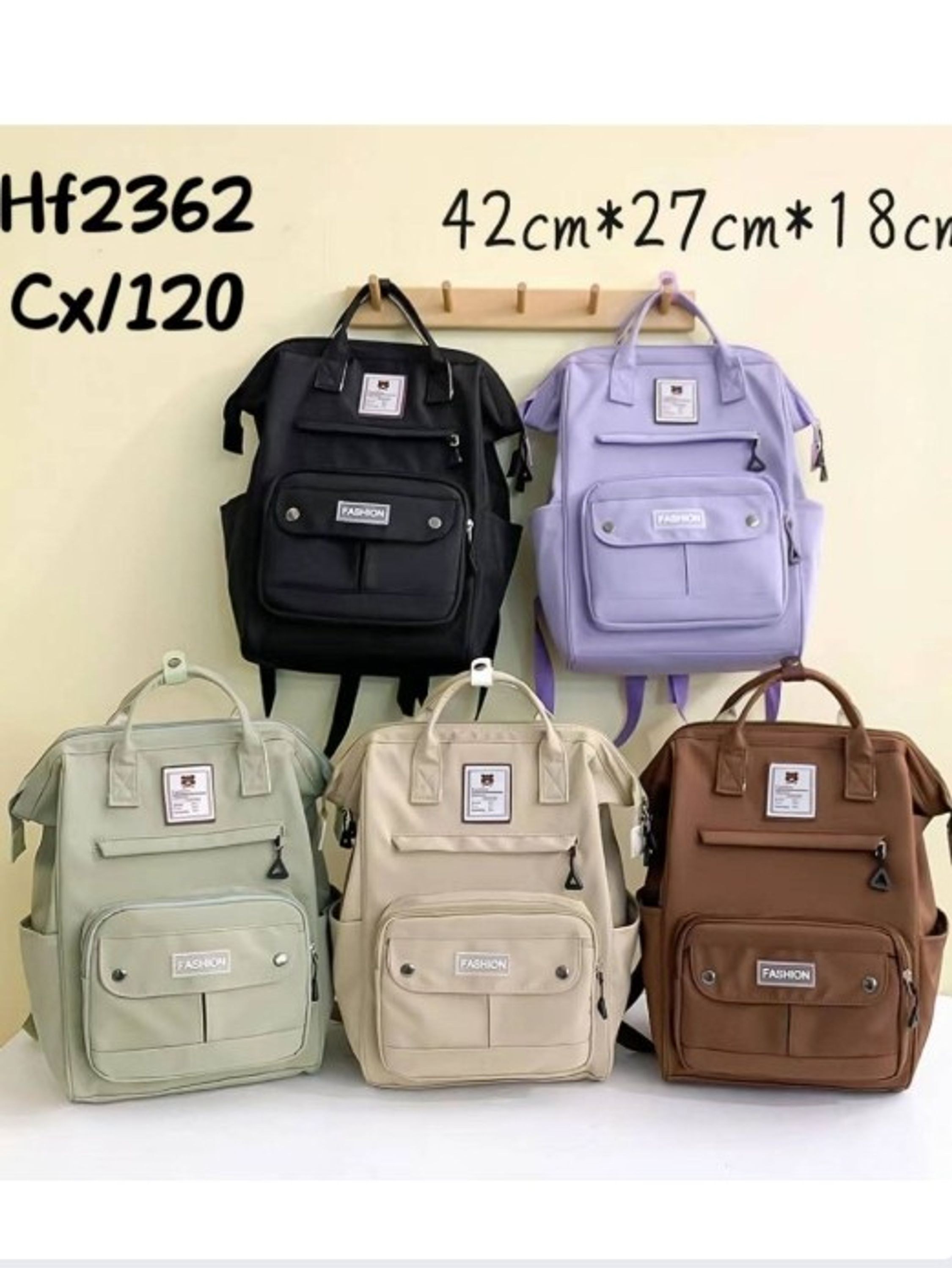 Mochila Feminina nylon universitária estilo coreano 2362#