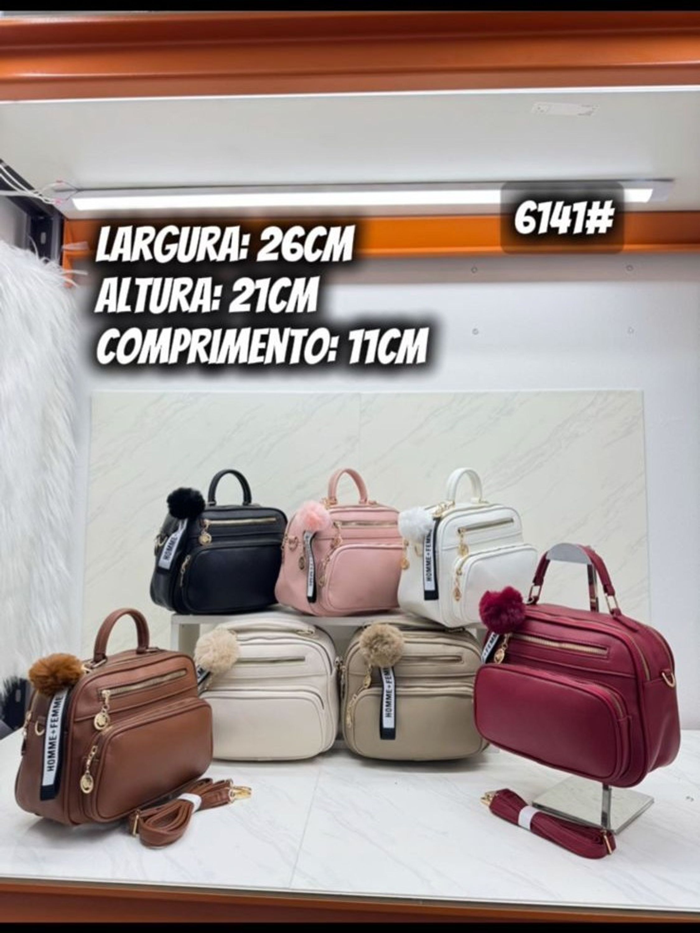 Bolsa feminina transversal casual quadrada bau 6141#