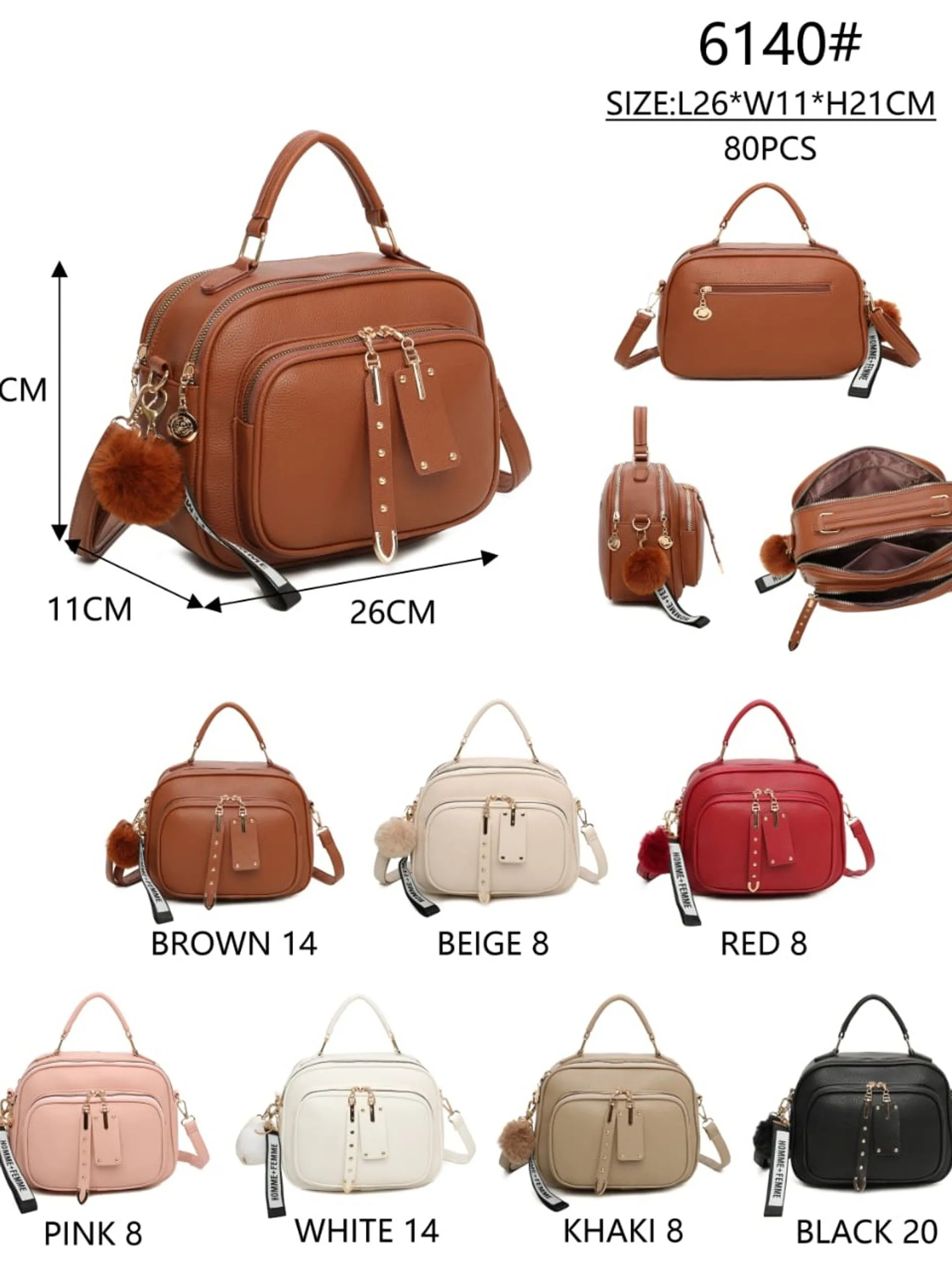 Bolsa bau feminina tiracolo e transversal media 6140#