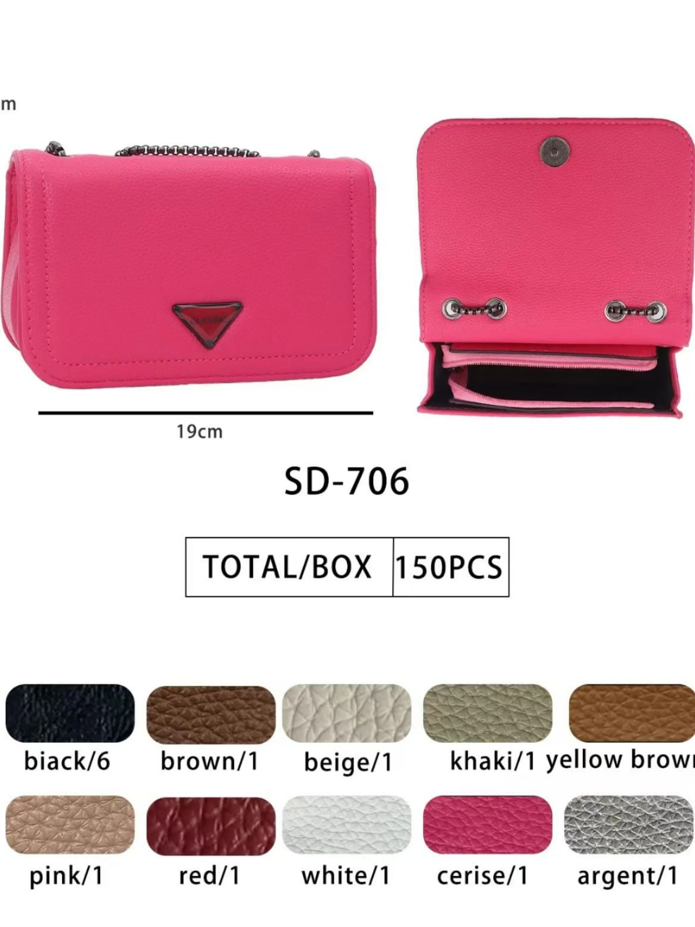 Bolsa Feminina festa com alça de corrente SD-706
