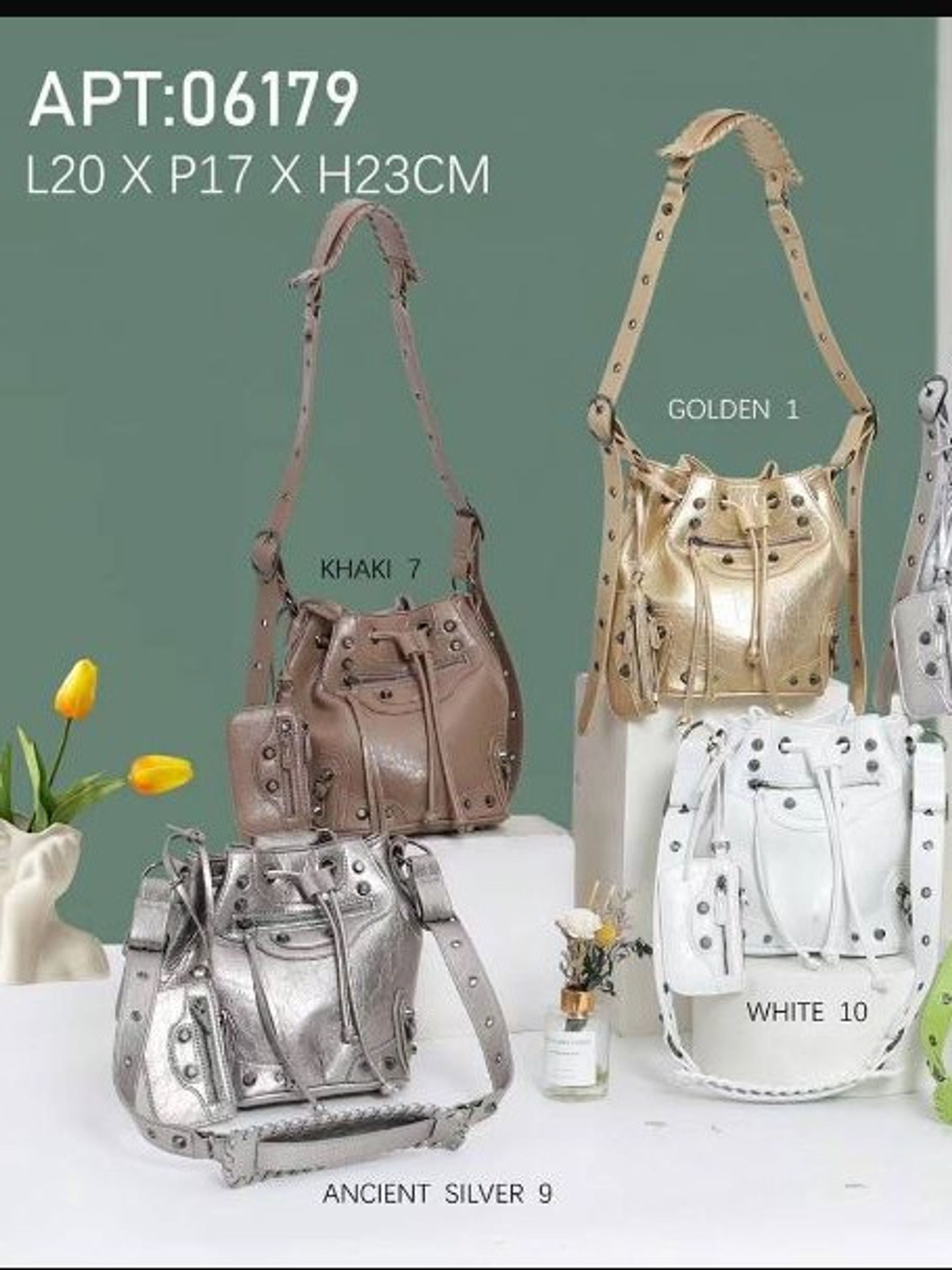 Bolsa Feminina transversal média estilo Punk 06179#