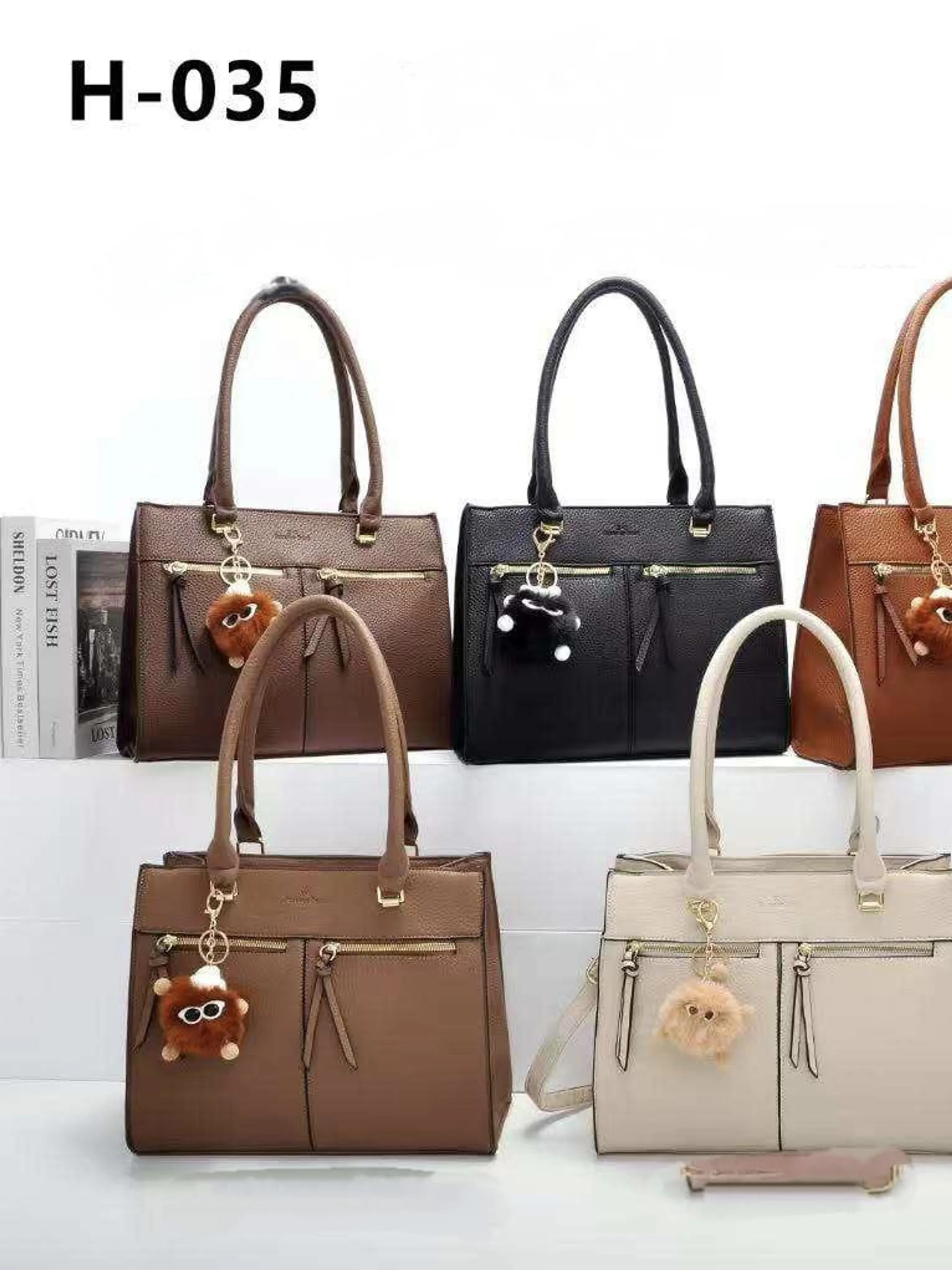 Bolsa feminina grande alça Dupla com chaveiro H035#