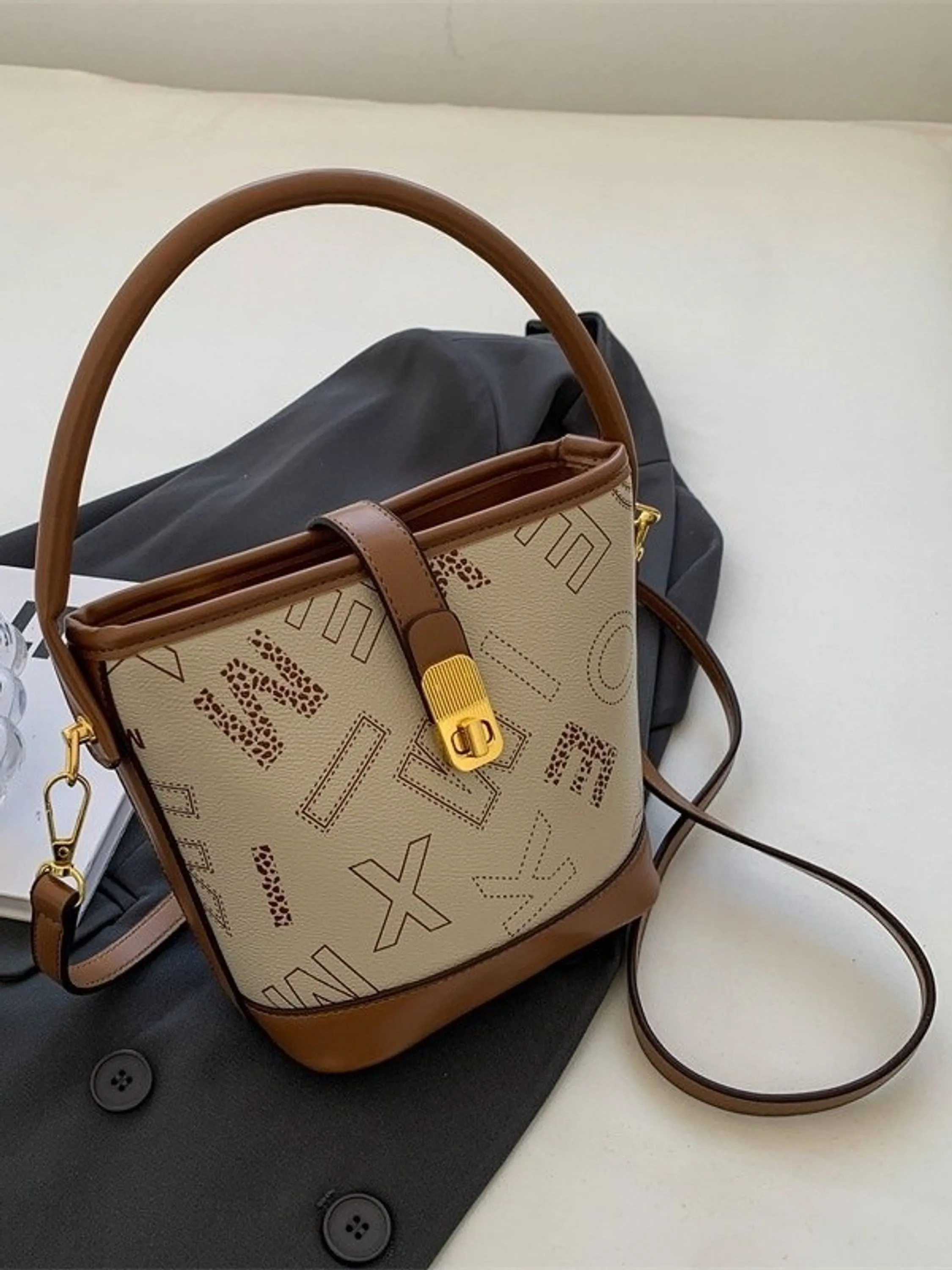 Bolsa feminina versatil estampada transversal 8361#
