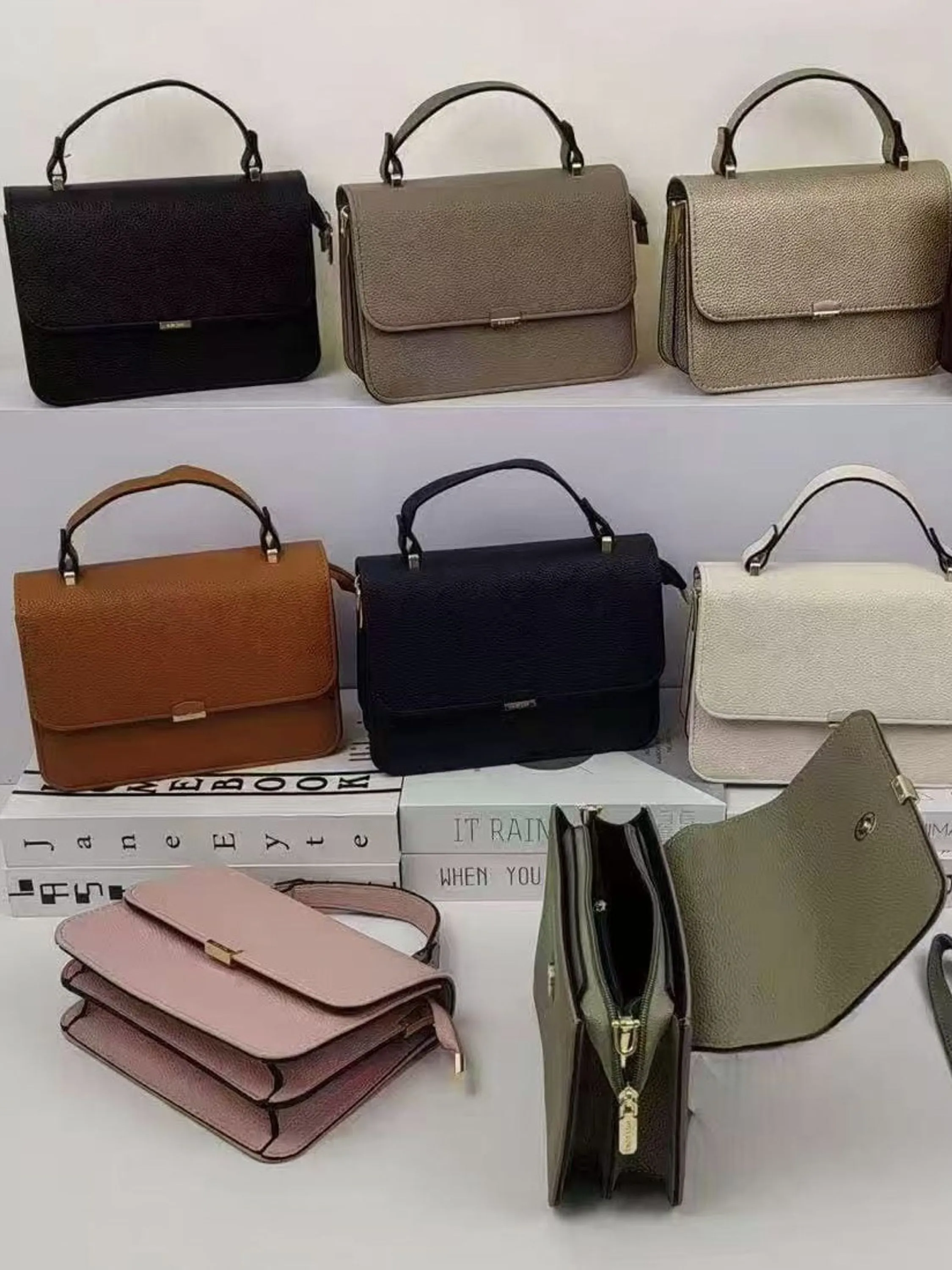 Bolsa fecho de Pressão Média Sanfonada Para Mulheres 1919#