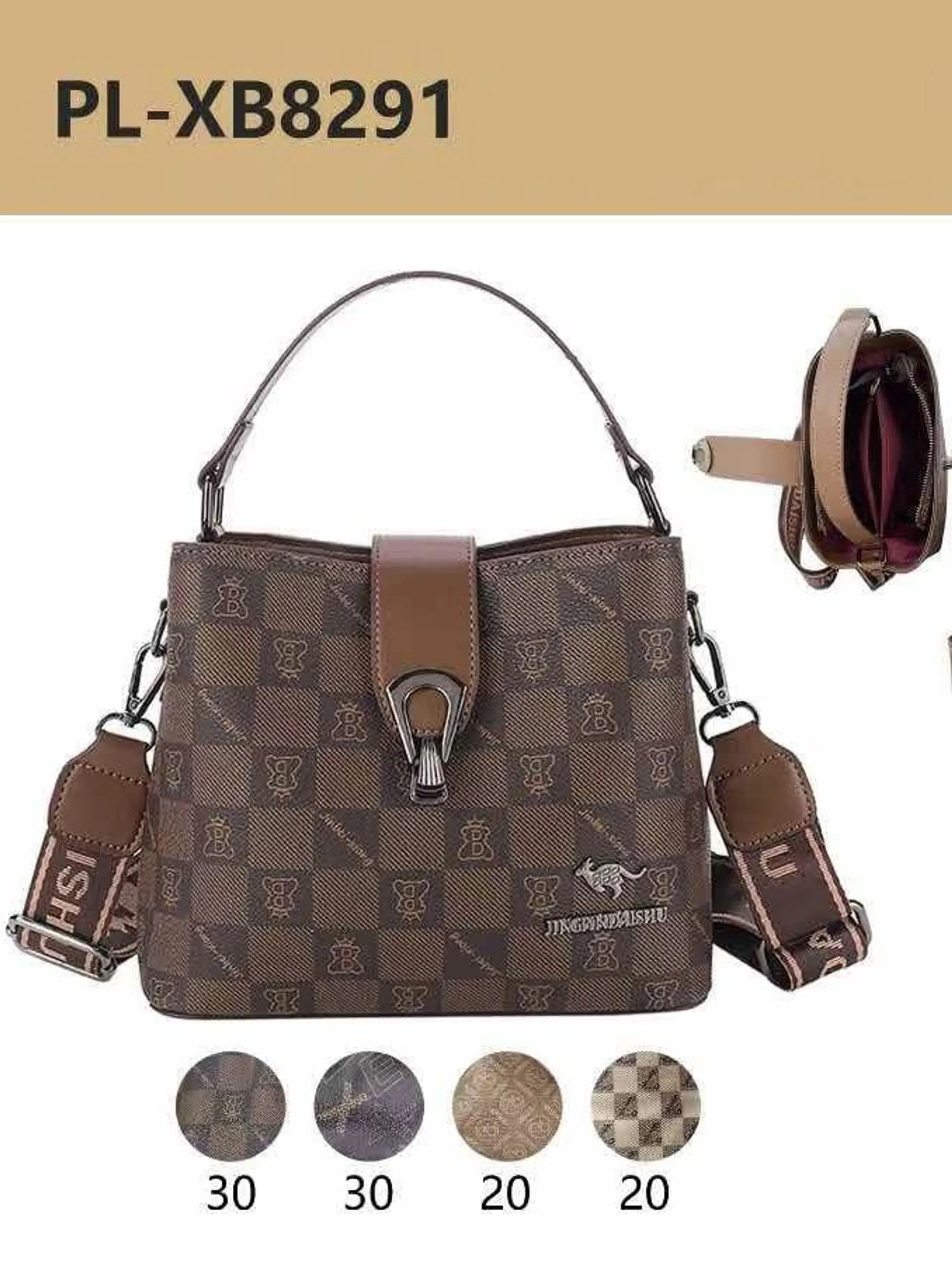 Bolsa Boston Retro feminina transversal 8291#