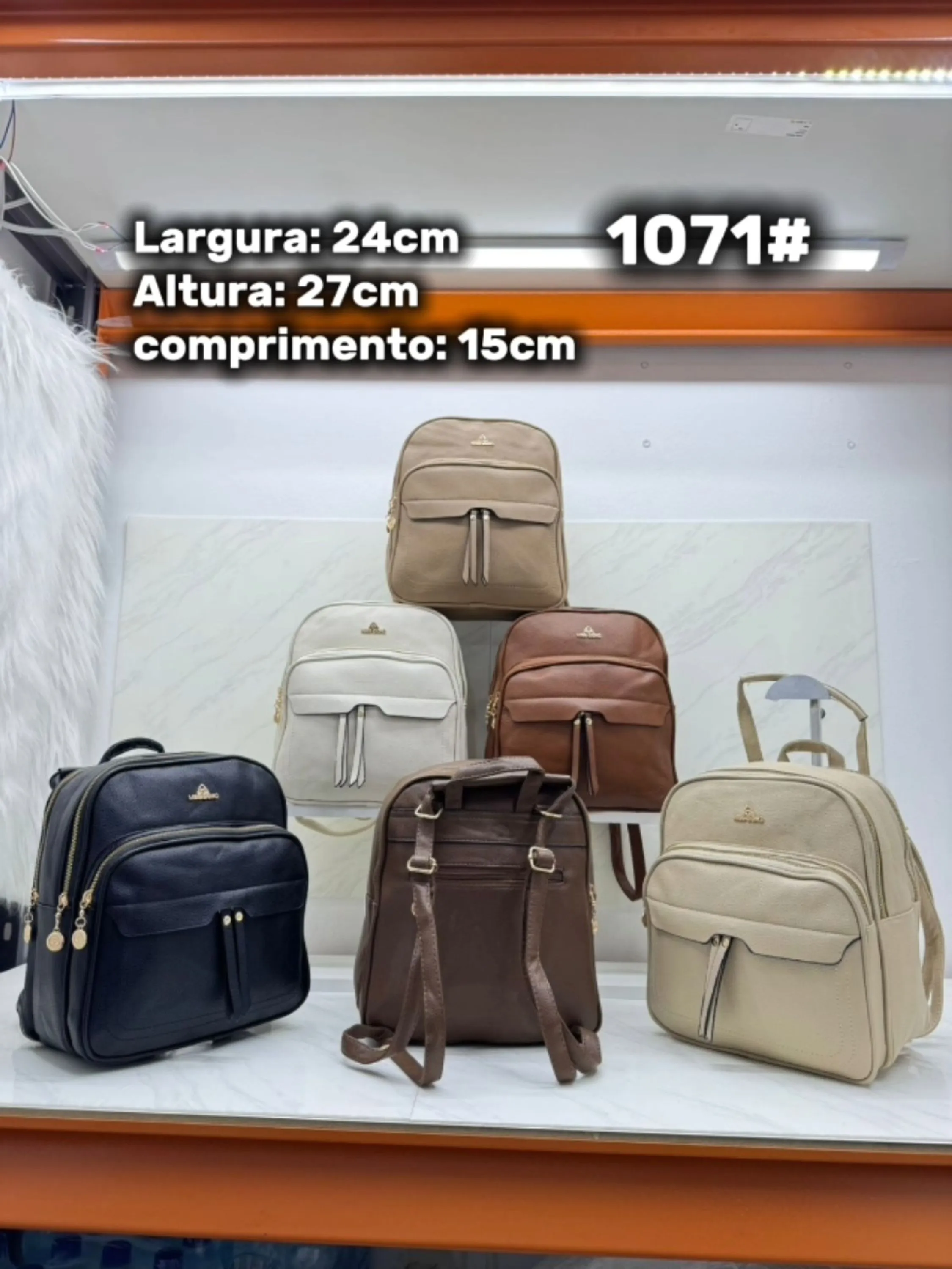 Mochila feminina de couro casual 1071#