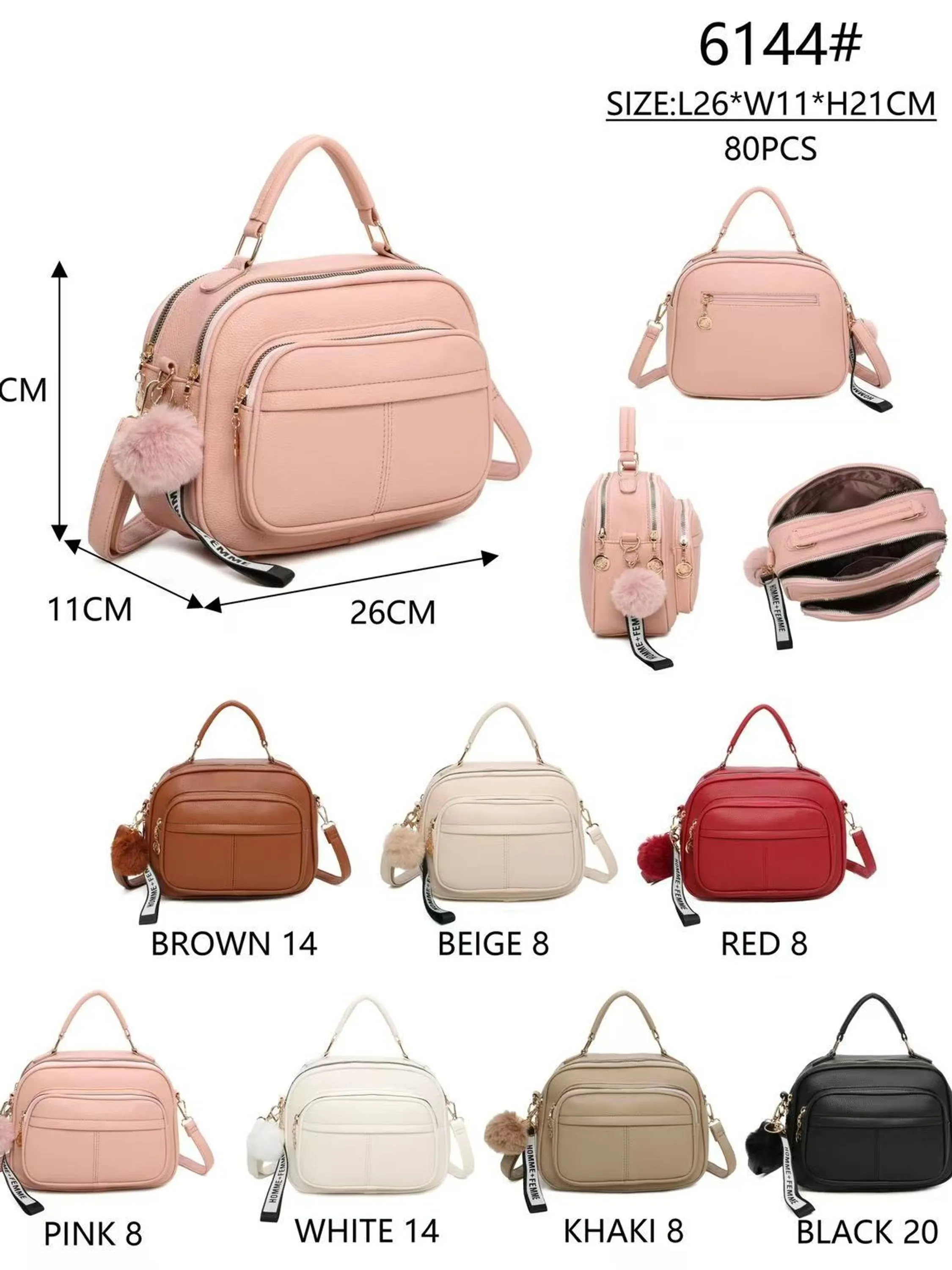 Bolsa feminina transversal de ombro modelo bau 6144#