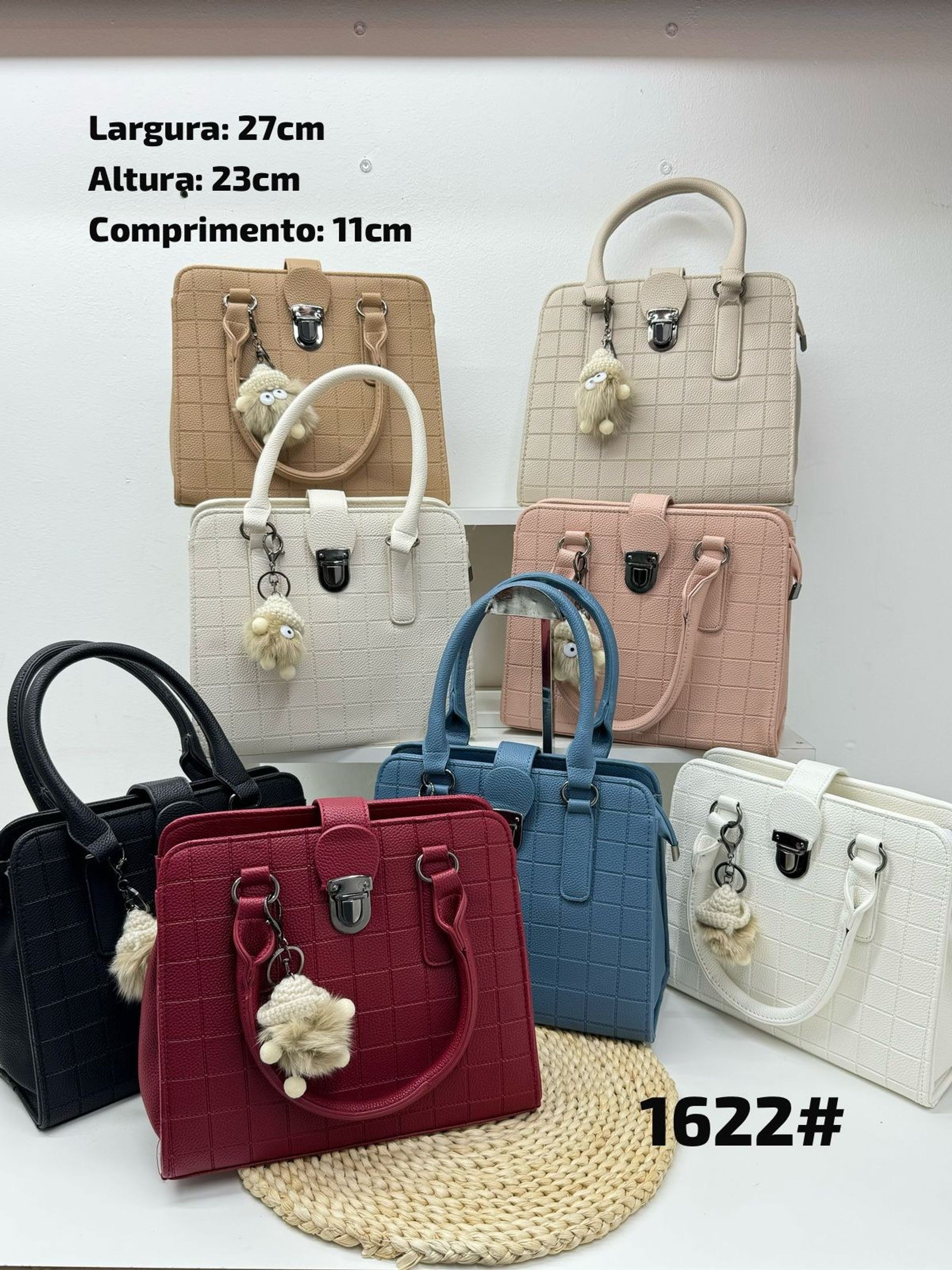 Novidade de Bolsa feminina com chaveiro e transversal 1622#