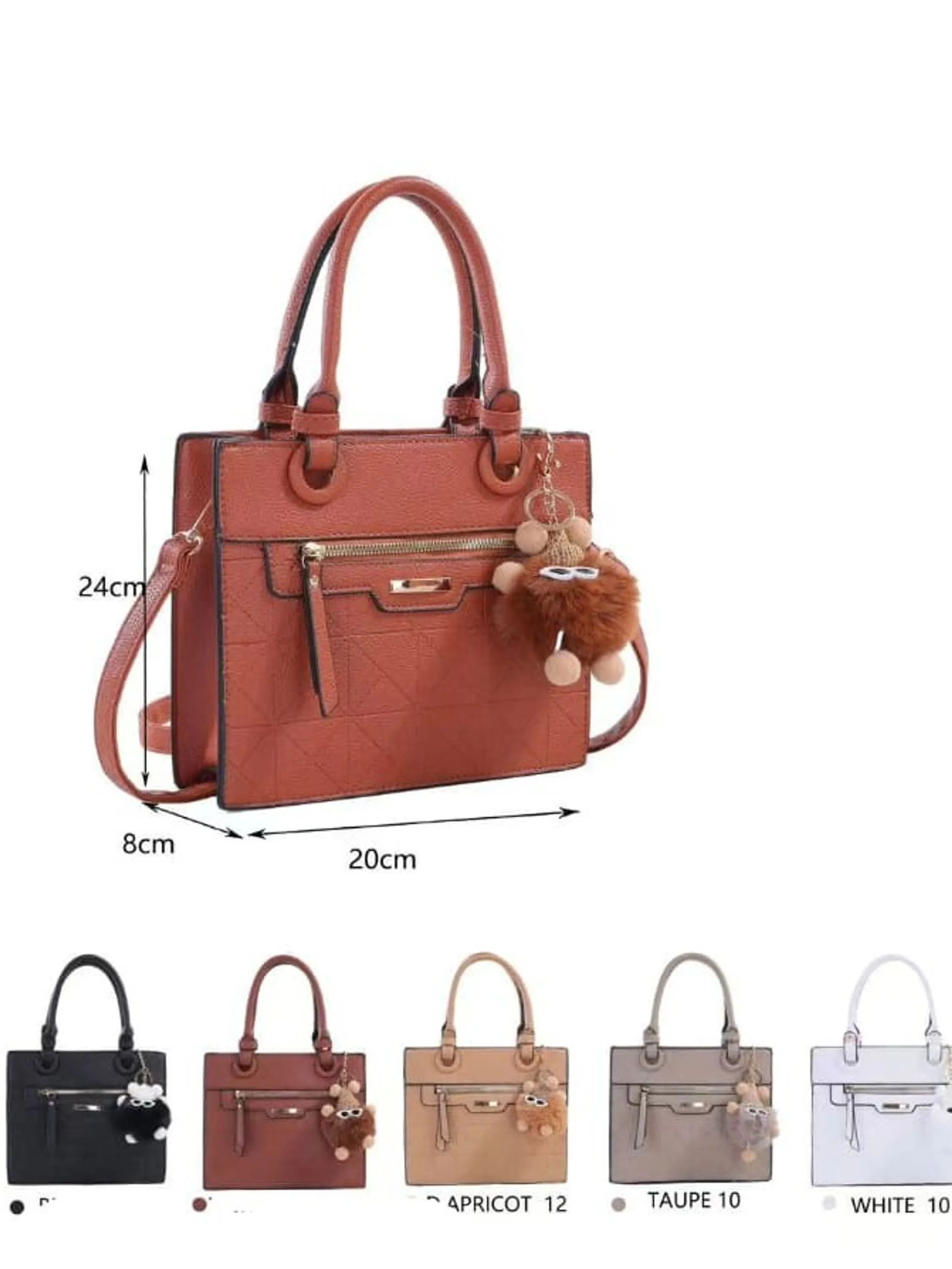 Bolsa feminina média modelo tote com chaveiro 044#
