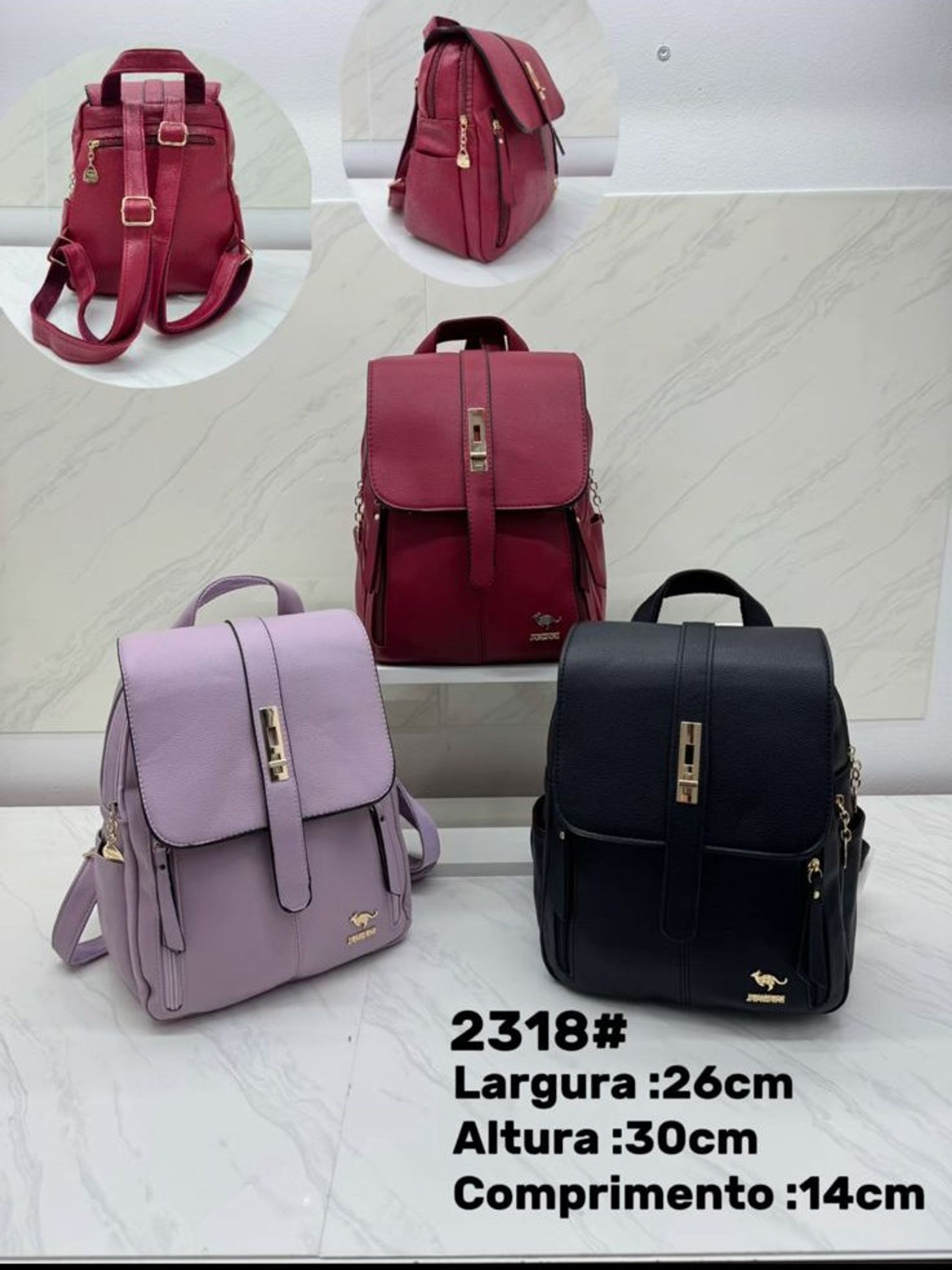 Mochila de costas e couro Feminina Novidade 2318 / 755#