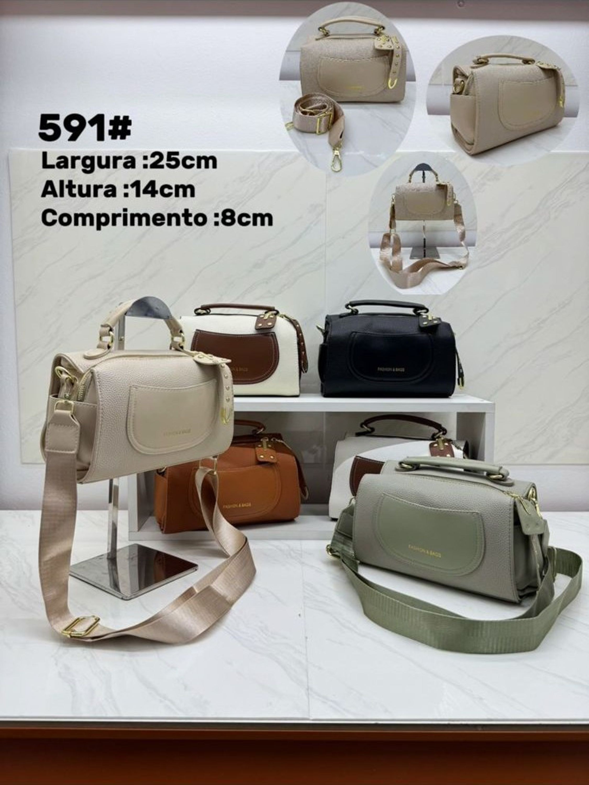 Bolsa feminina Bau Transversal Mao e ombro 591#